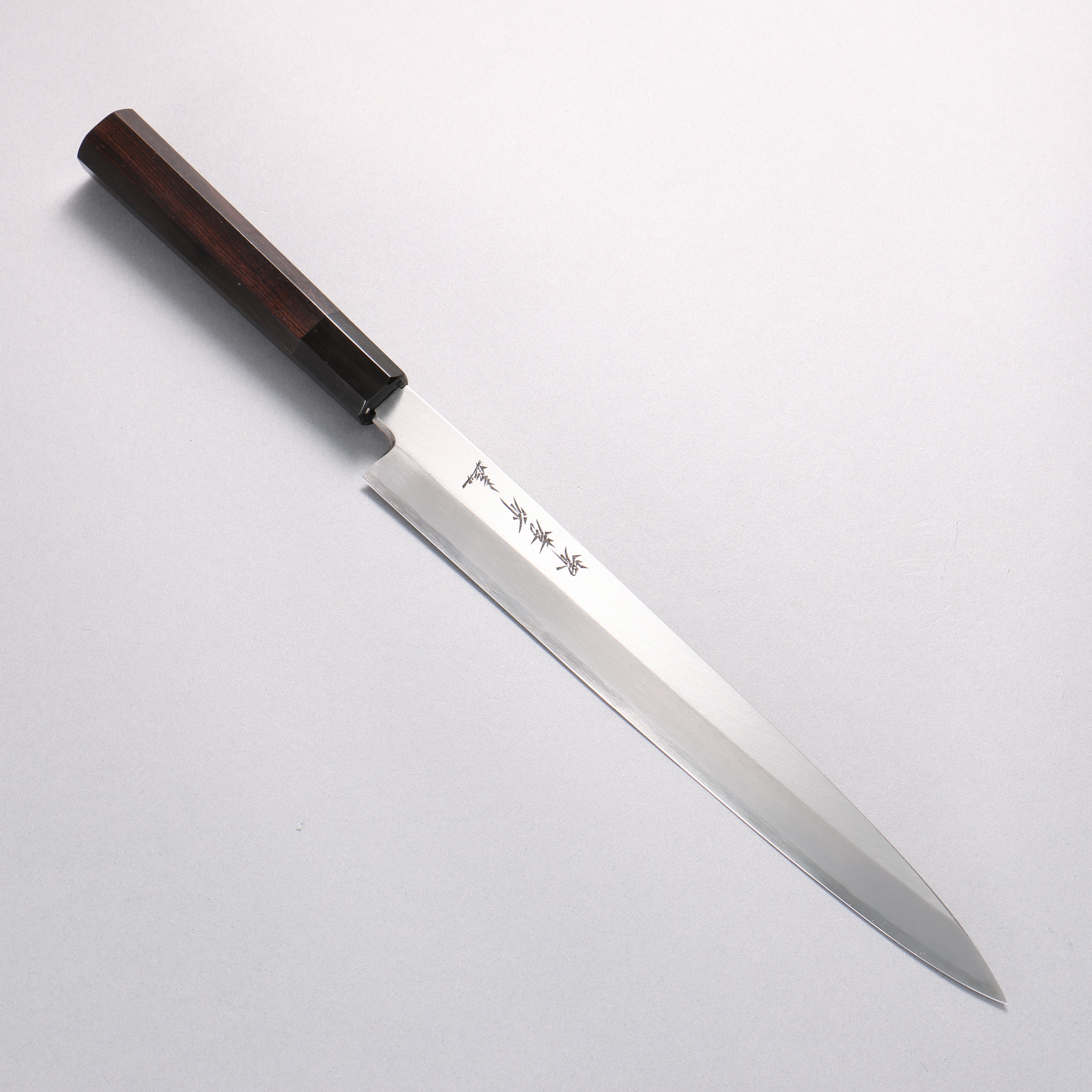 堺 孝行 銀三鋼 柳刃 270mm 黑檀 (口輪:黑水牛角) 握把 - 清助刃物