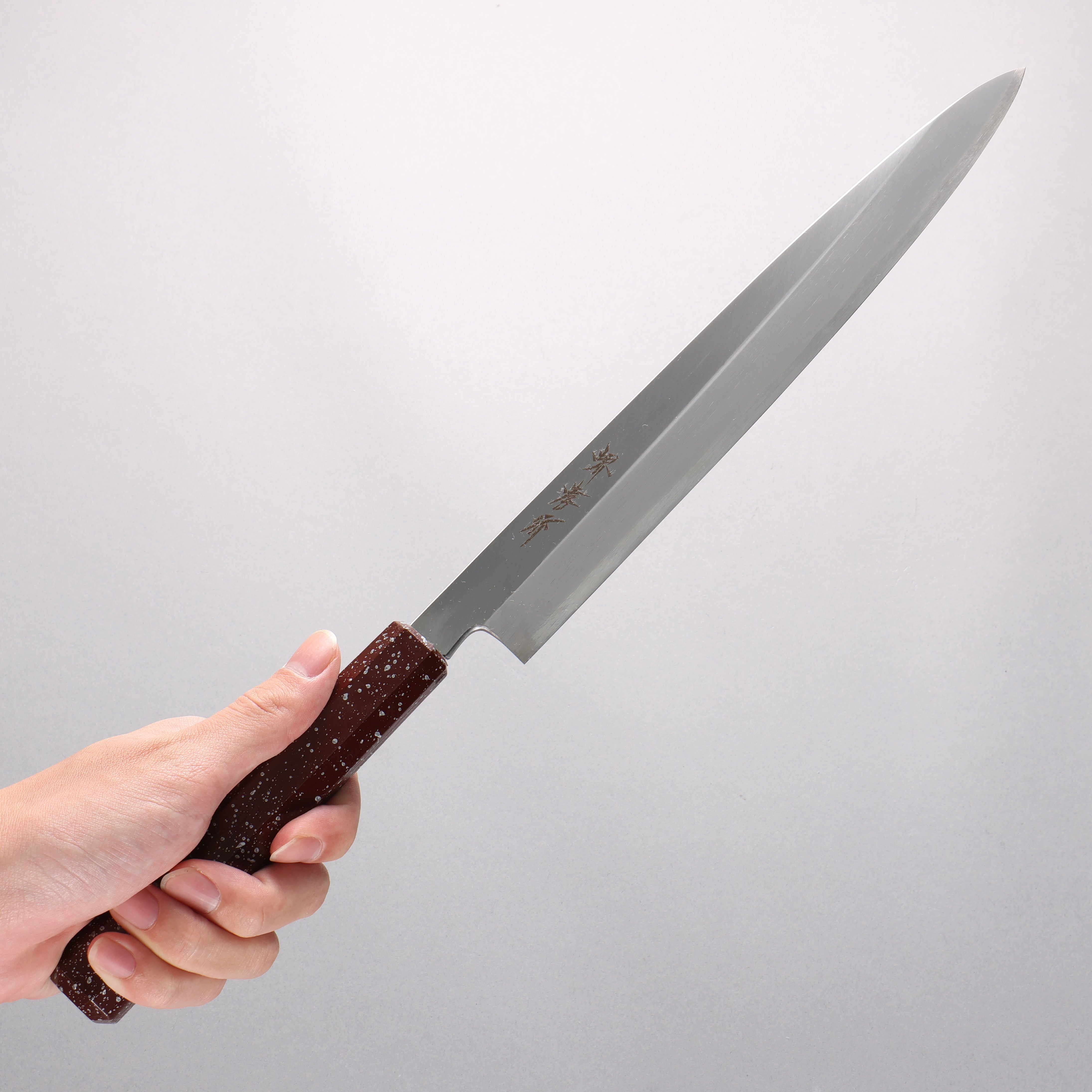 堺 孝行 七色 INOX 鉬鋼 柳刃 270mm ABS 樹脂(漆塗銀石目)握把 - 清助刃物