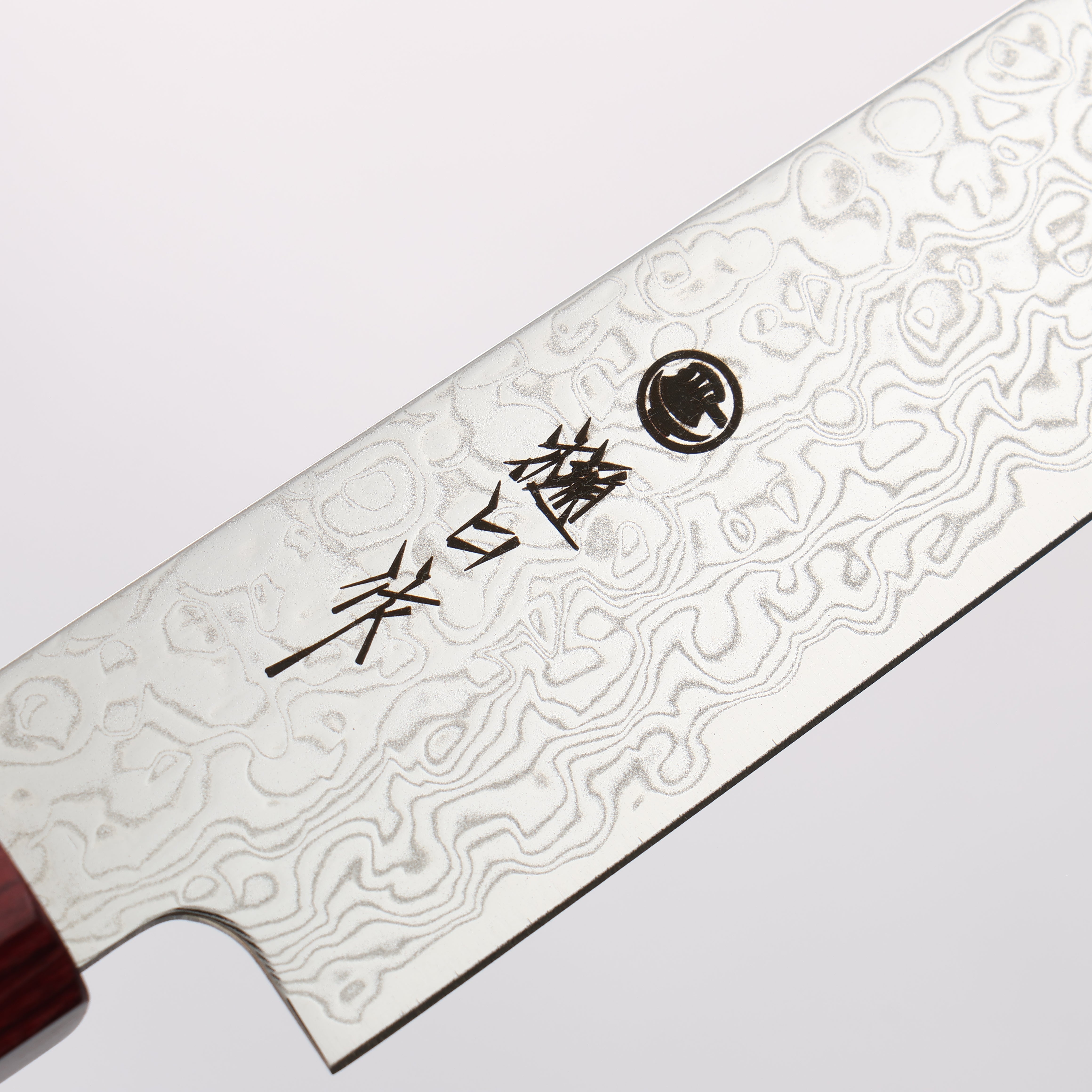 樋口 SG2 大馬士革紋 打磨處理 切付多用途小刀 150mm 紅合成木 握把 - 清助刃物