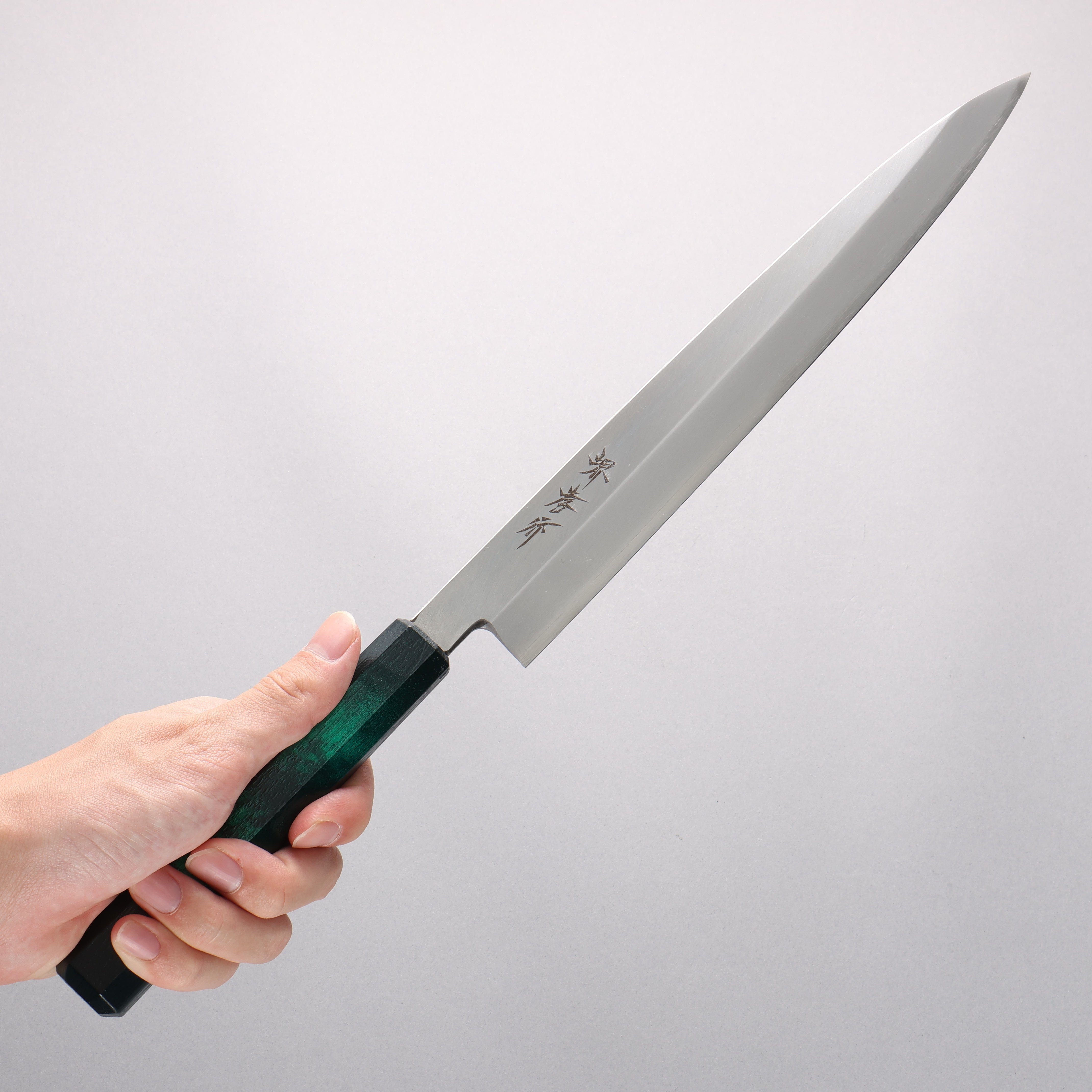 堺 孝行 七色 INOX 鉬鋼 柳刃 270mm ABS 樹脂(綠玳瑁)握把 - 清助刃物