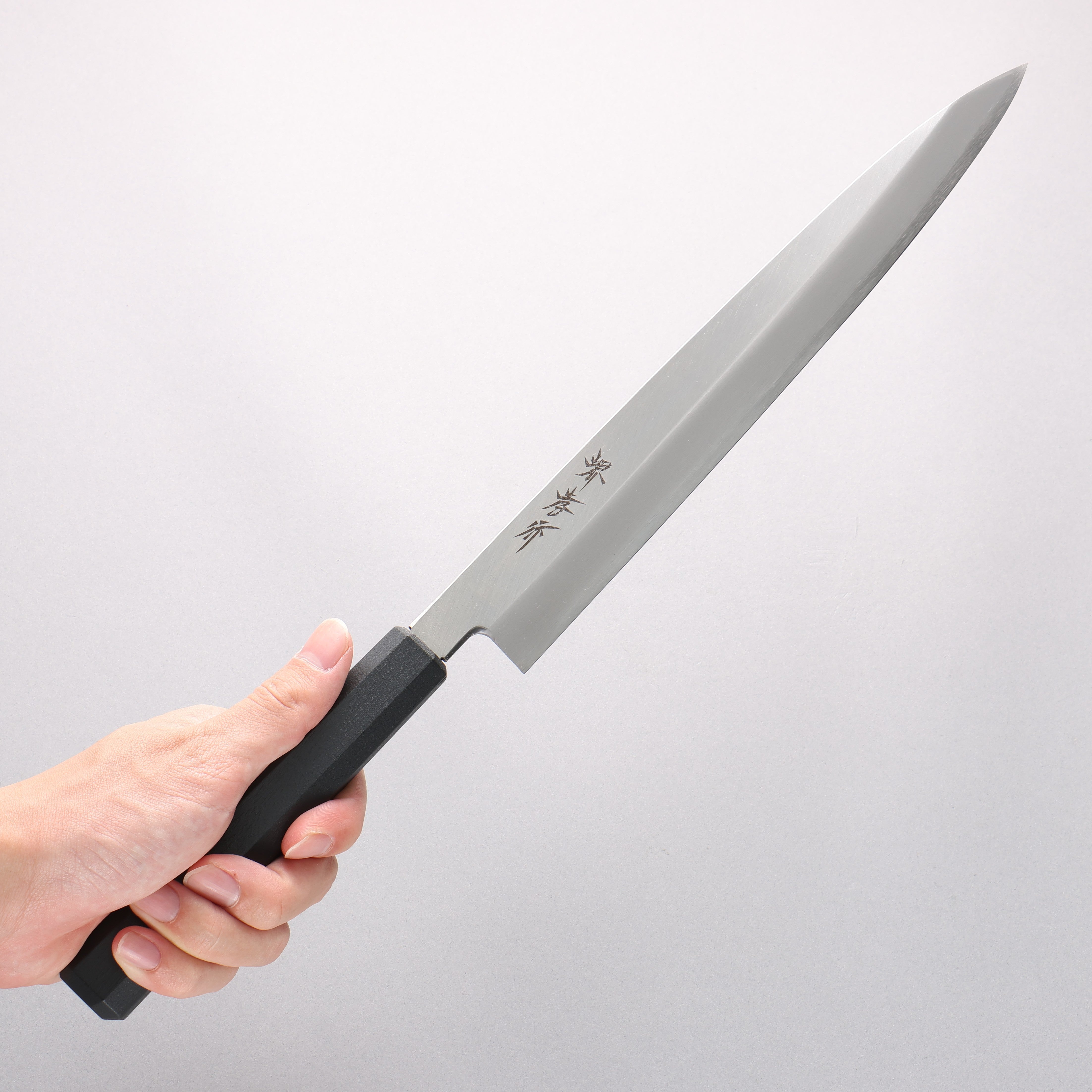 堺 孝行 七色 INOX 鉬鋼 柳刃 270mm ABS 樹脂(乾漆墨黑)握把 - 清助刃物