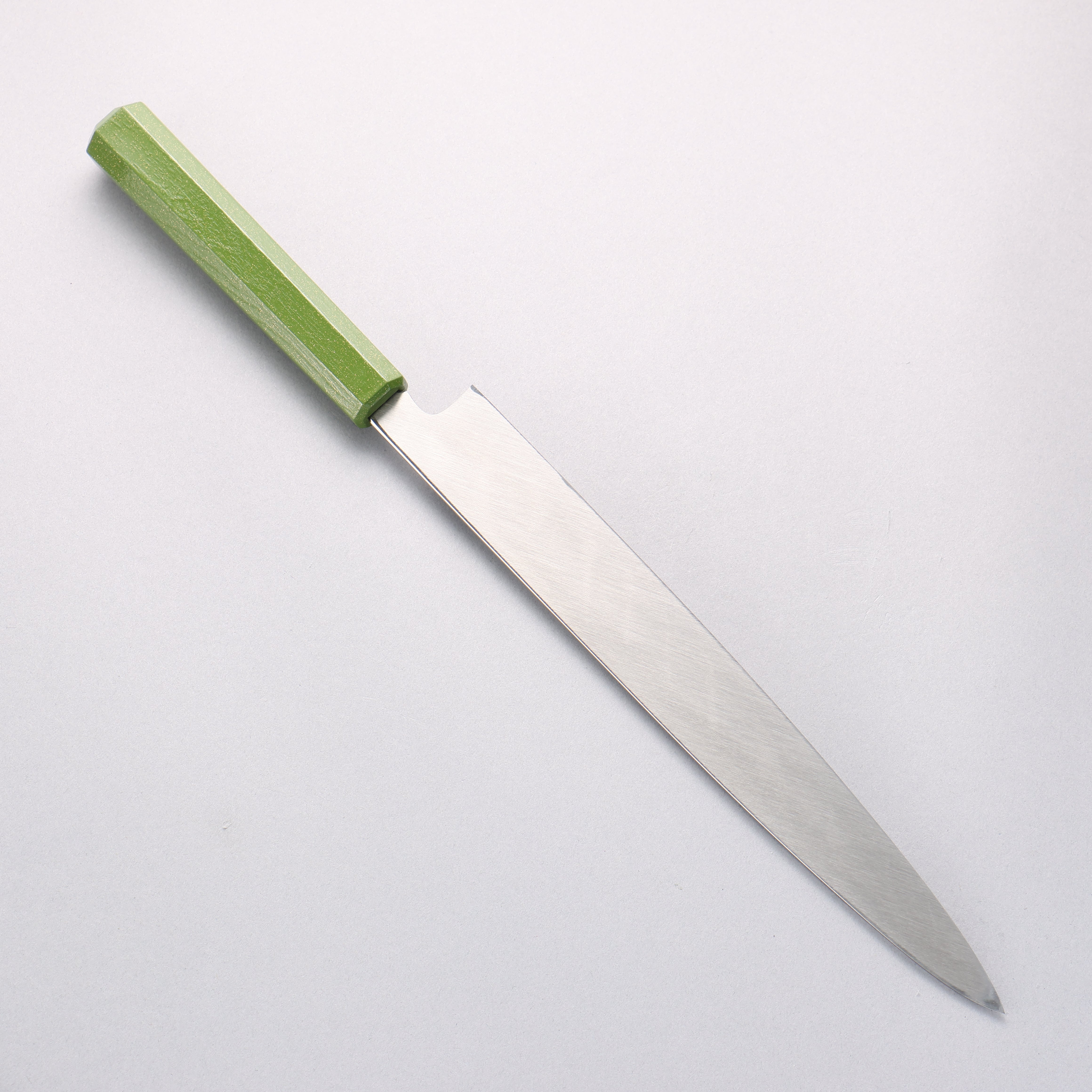 堺 孝行 七色 INOX 鉬鋼 柳刃 270mm ABS 樹脂(黃綠色珠光)握把 - 清助刃物