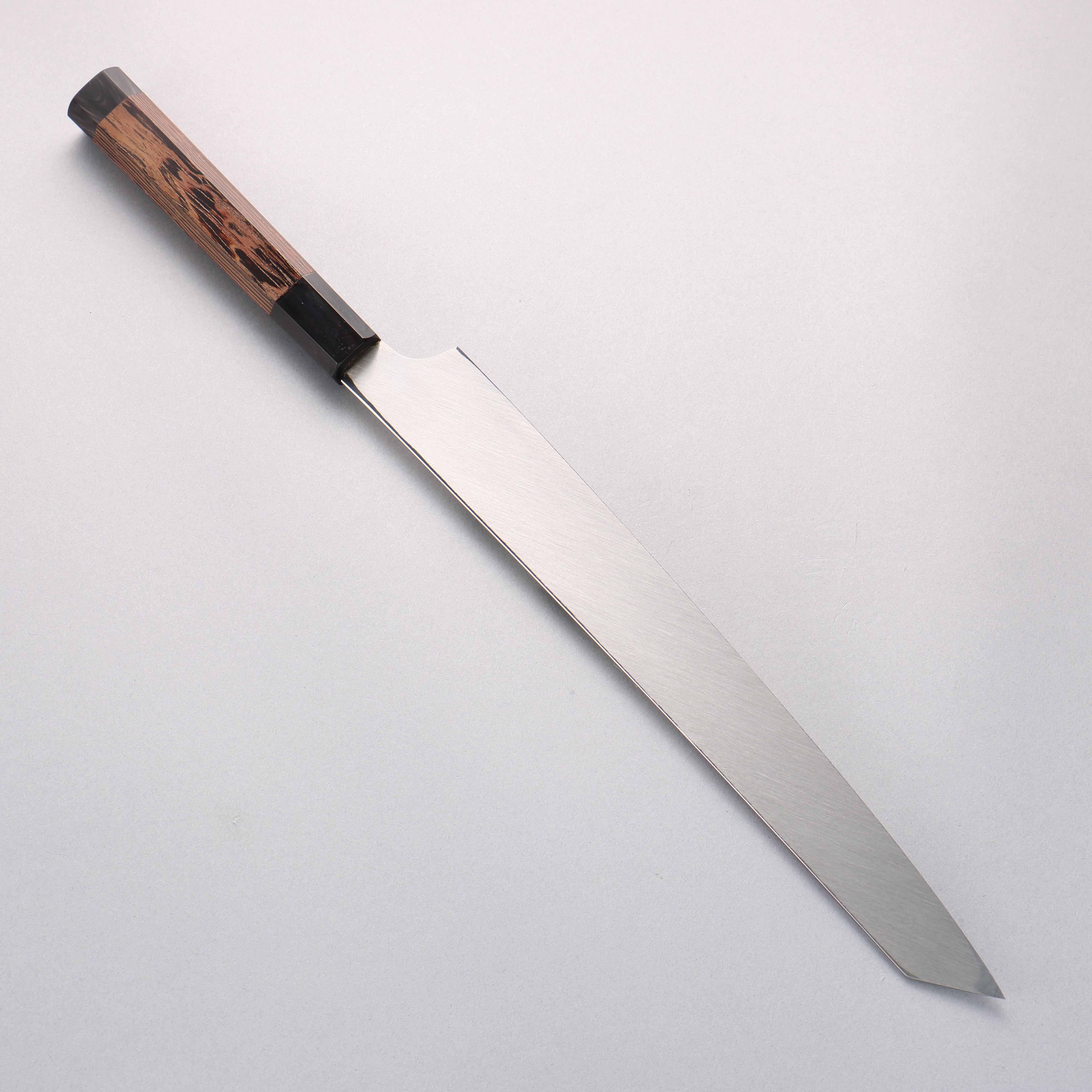 堺 孝行 銀龍 本燒 瑞典鋼 鏡面處理 劍型柳刃 300mm 雞翅木(兩側帶水牛環型設計)握把 附刀鞘 - 清助刃物