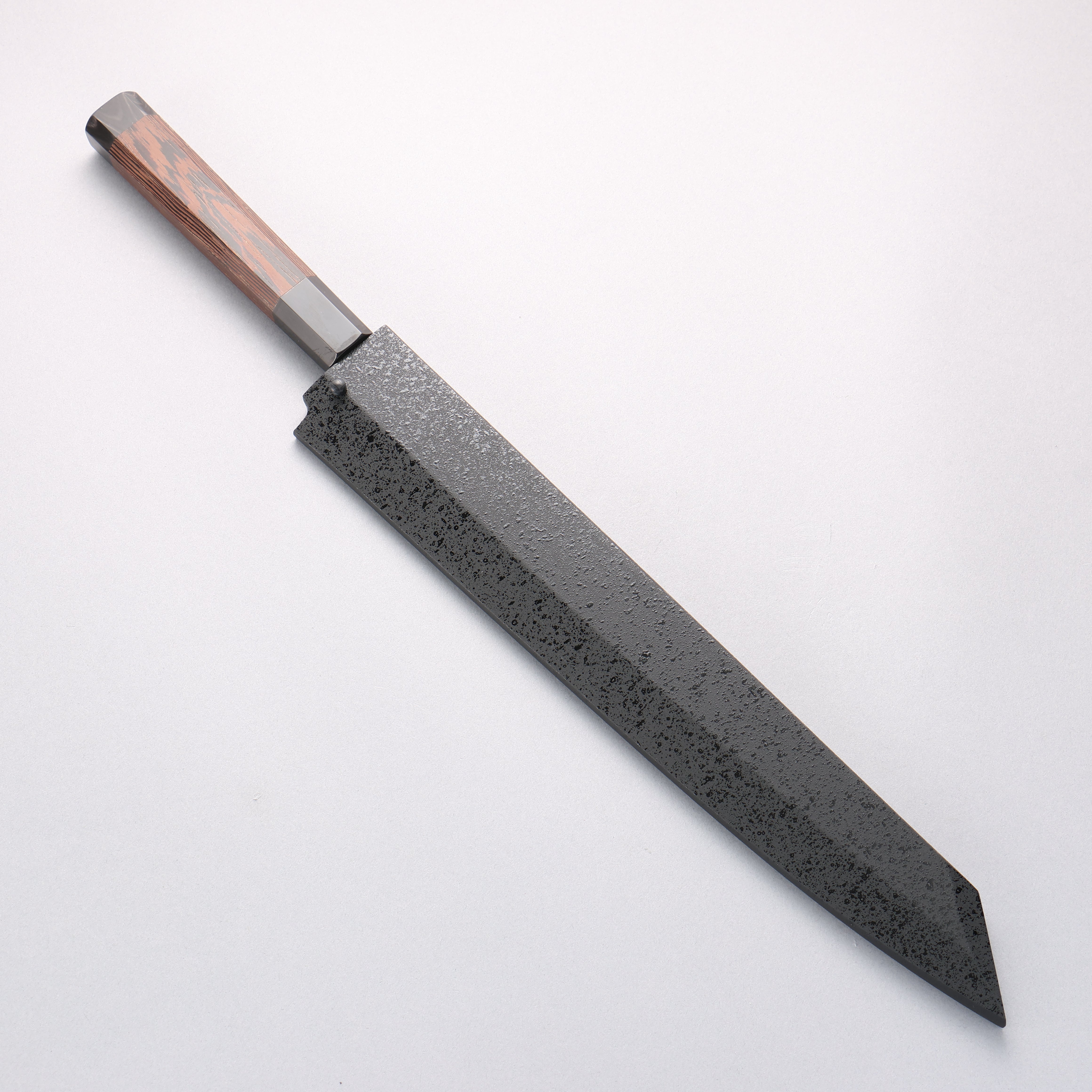 堺 孝行 銀龍 本燒 瑞典鋼 鏡面處理 劍型柳刃 300mm 雞翅木(兩側帶水牛環型設計)握把 附刀鞘 - 清助刃物
