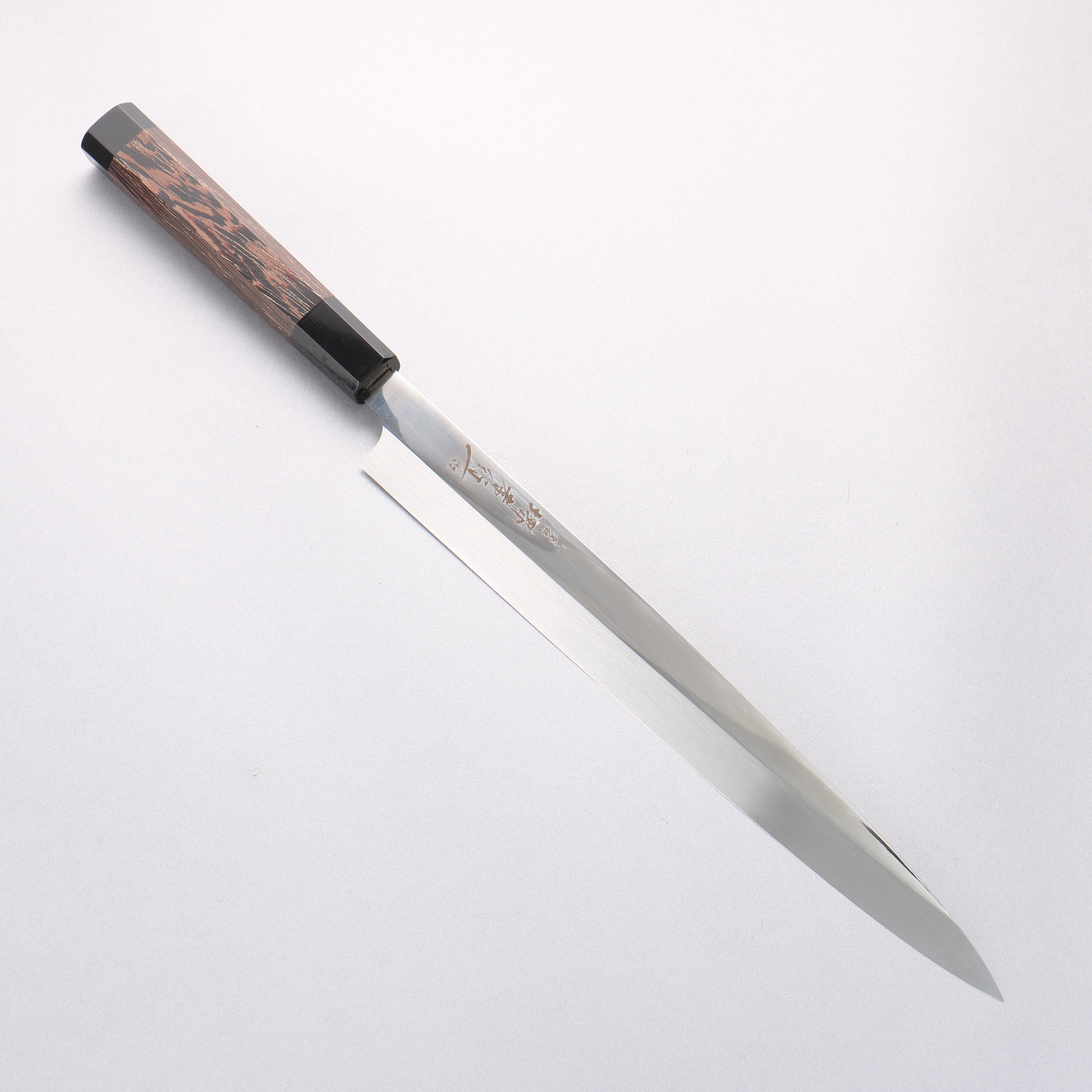 堺 孝行 銀龍 本燒 瑞典鋼 鏡面處理 柳刃 300mm 雞翅木(兩側帶水牛環型設計)握把 附刀鞘 - 清助刃物