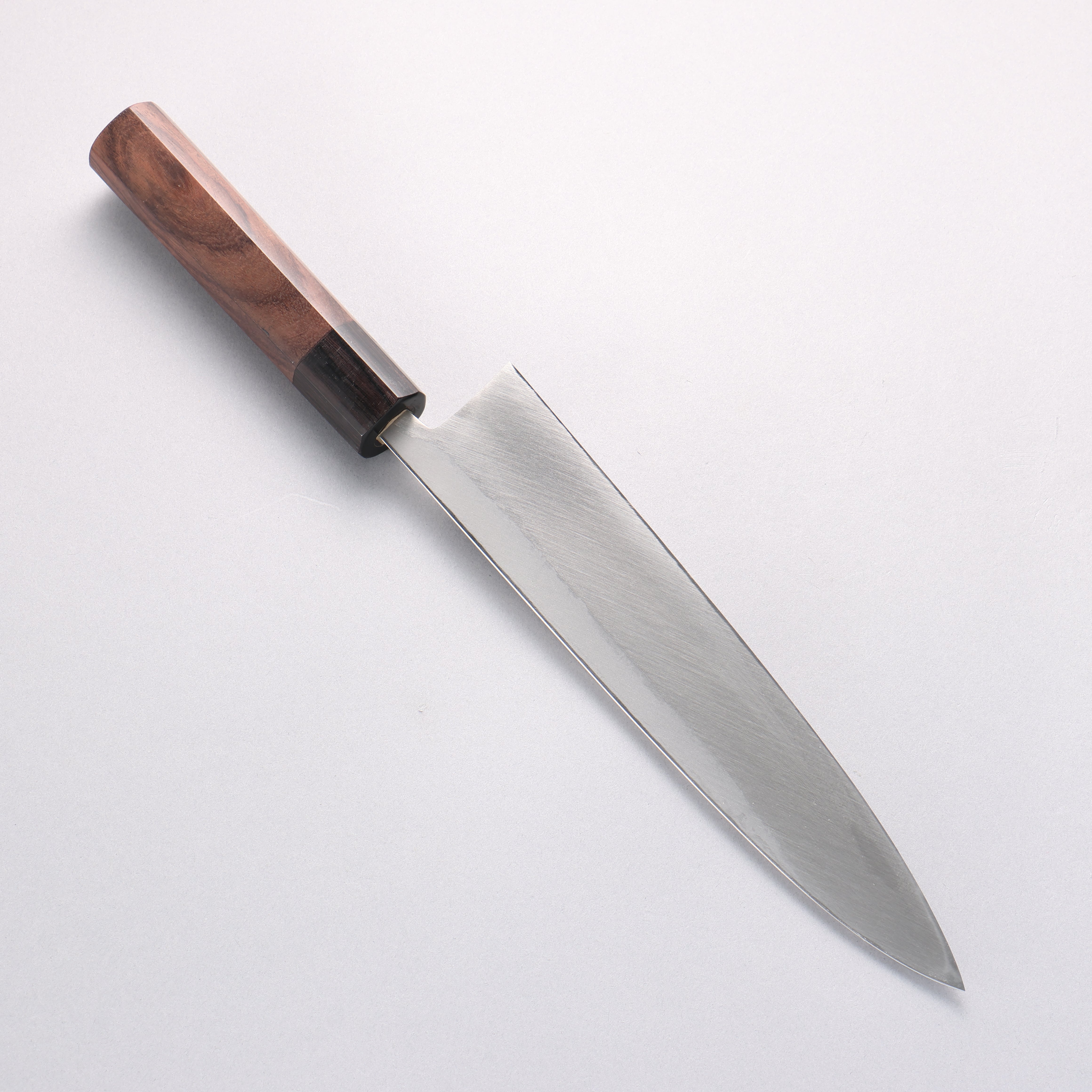 北岡 英雄 白鋼二號 大馬士革紋 身卸出刃 日本刀 240mm 紫檀木 握把 - 清助刃物