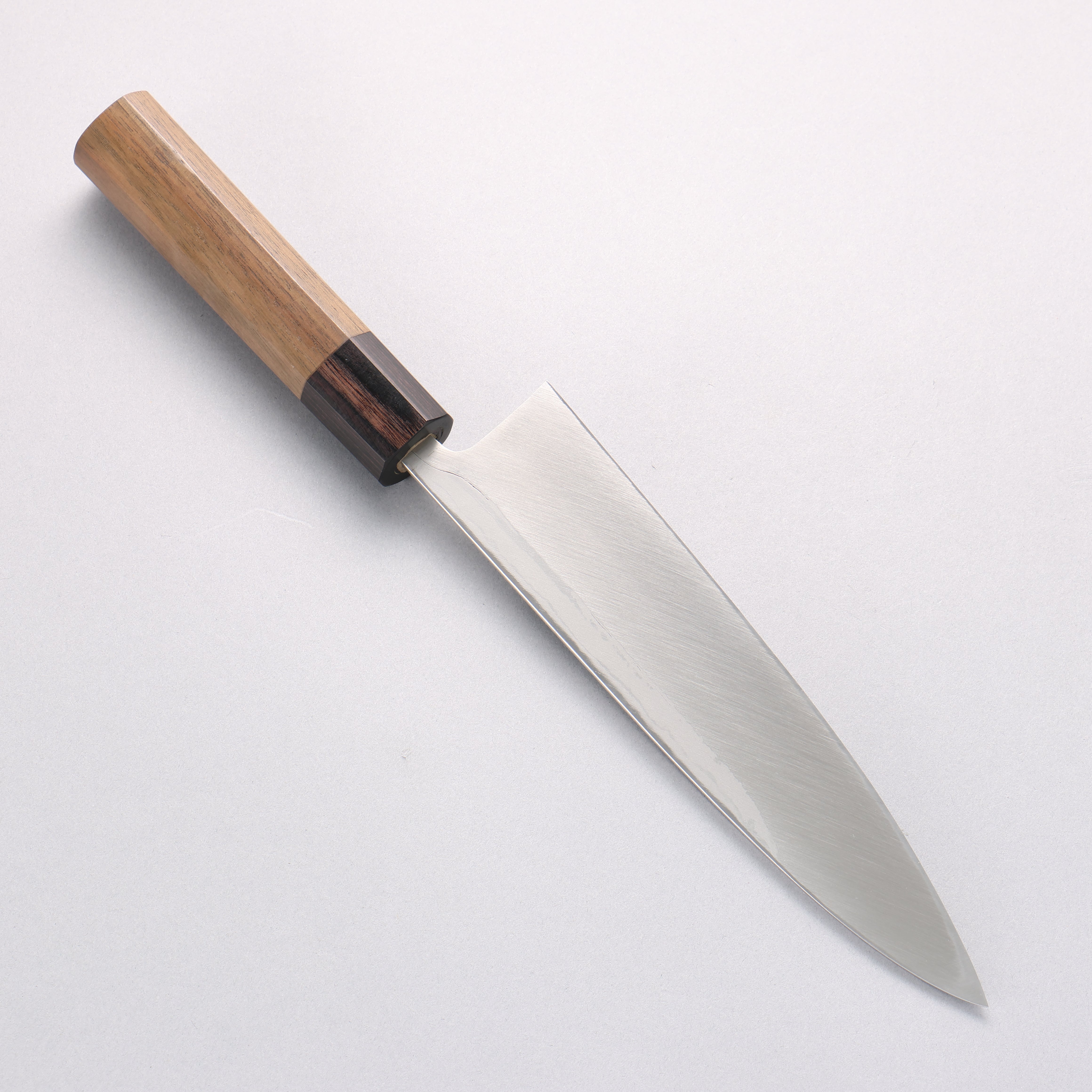 北岡 英雄 白鋼二號 大馬士革紋 身卸出刃 日本刀 210mm 紫檀木 握把 - 清助刃物