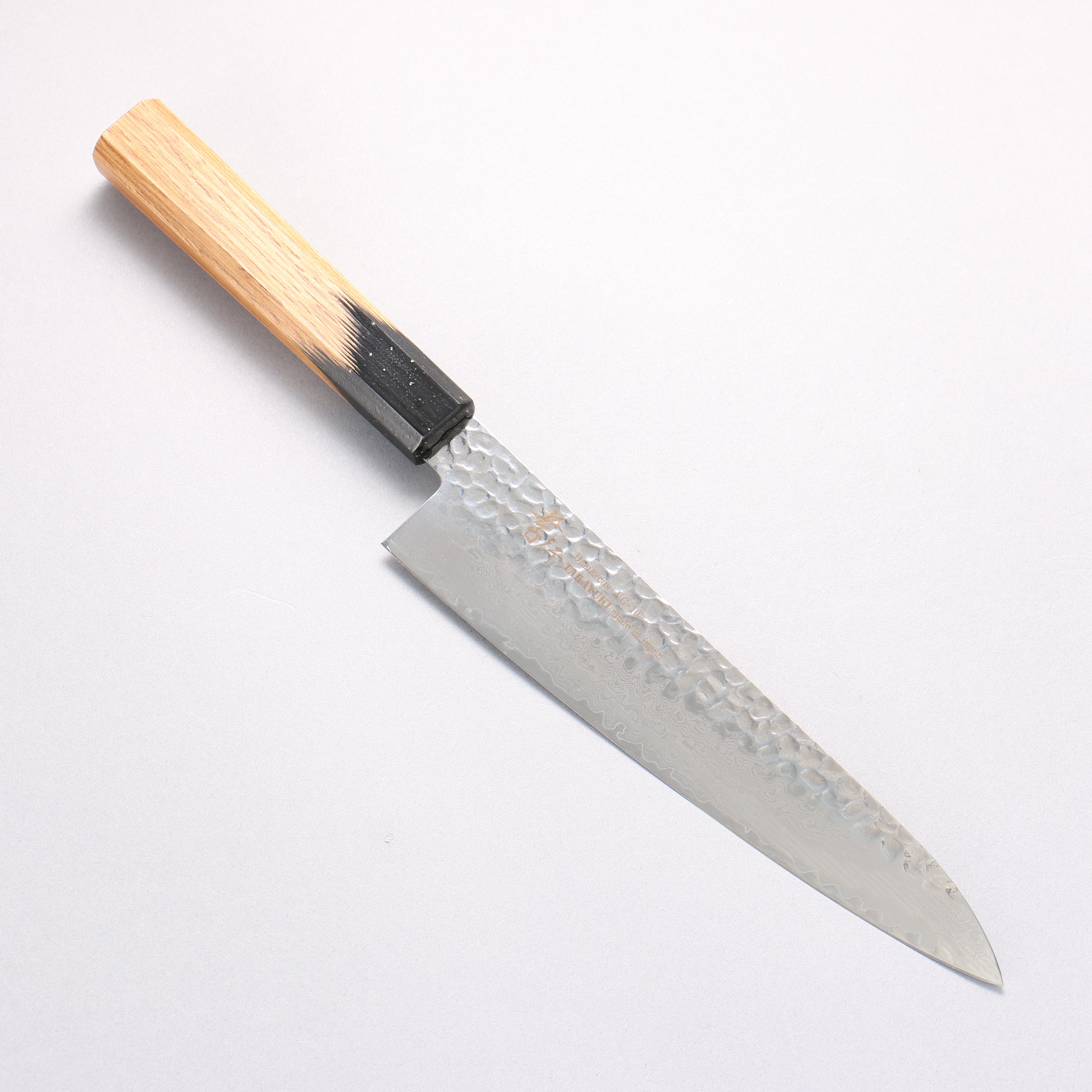 堺 孝行 VG10 33層大馬士革紋 牛刀 210mm 櫟木漆塗(黑伸)握把 - 清助刃物