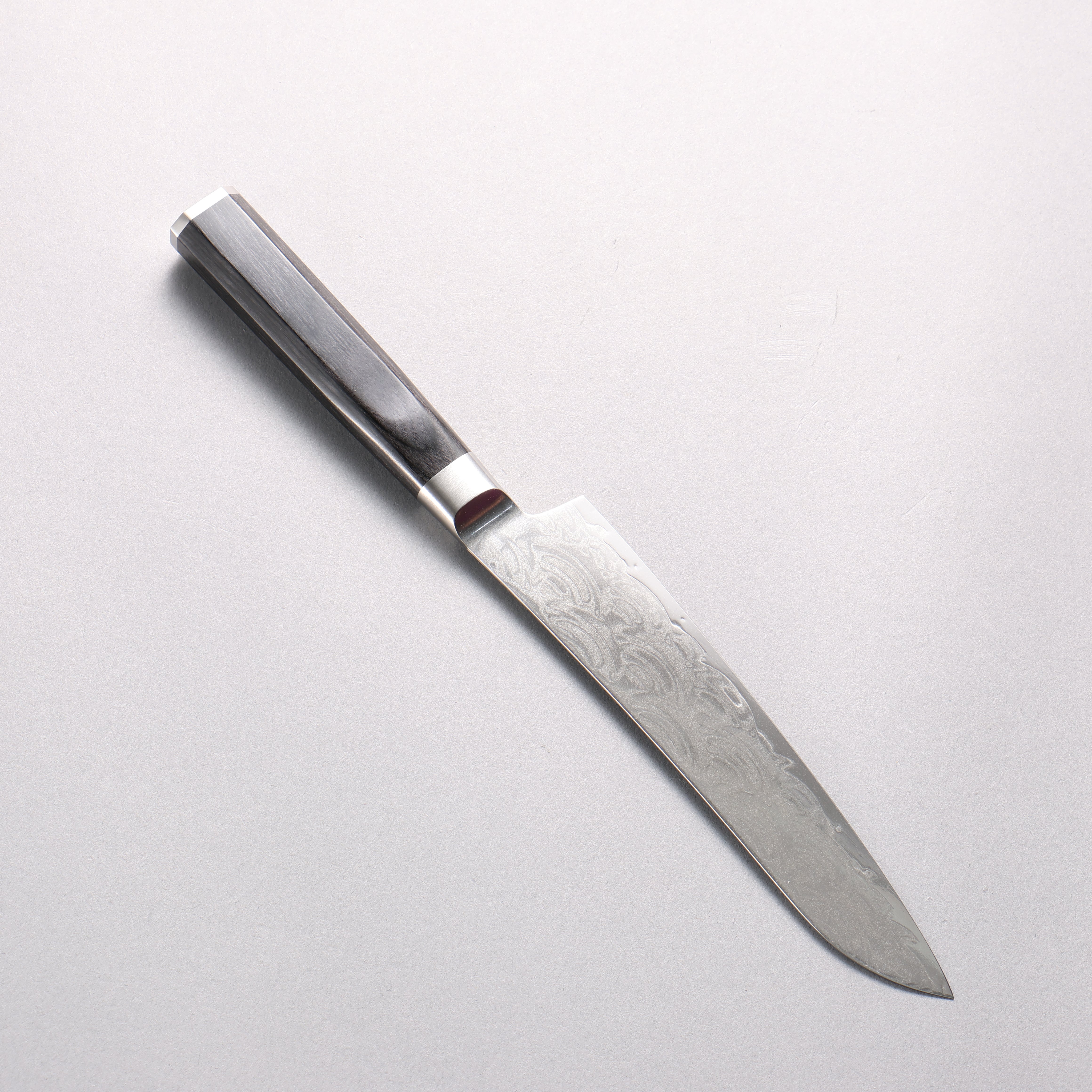 堺 孝行 青海波 Böhler SP 鋼 45層大馬士革紋 打磨處理 多用途小刀 150mm 黑合成木 握把 - 清助刃物