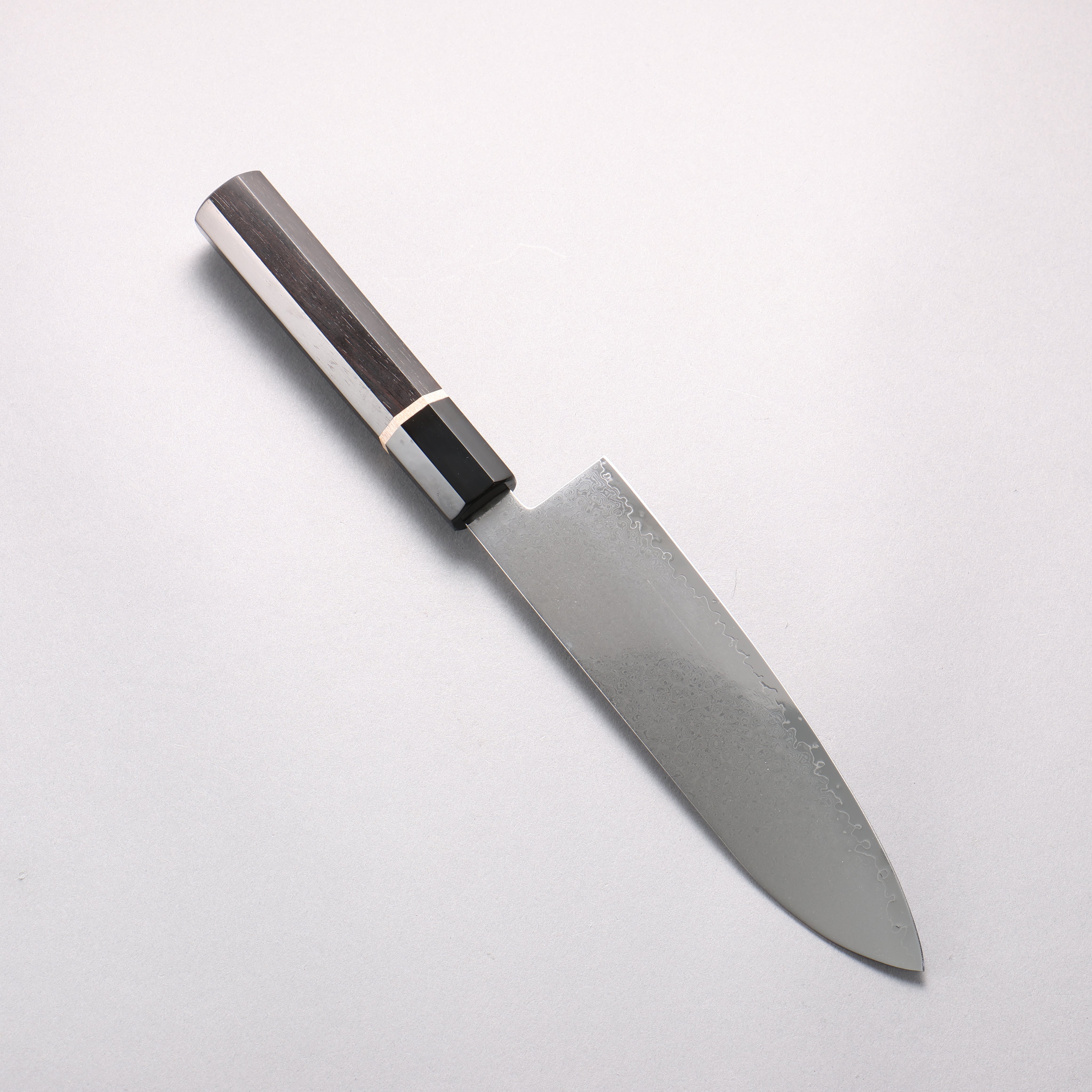 清助 VG10 33層大馬士革紋 三德刀 180mm 黑檀(帶白色環型設計) 握把 - 清助刃物
