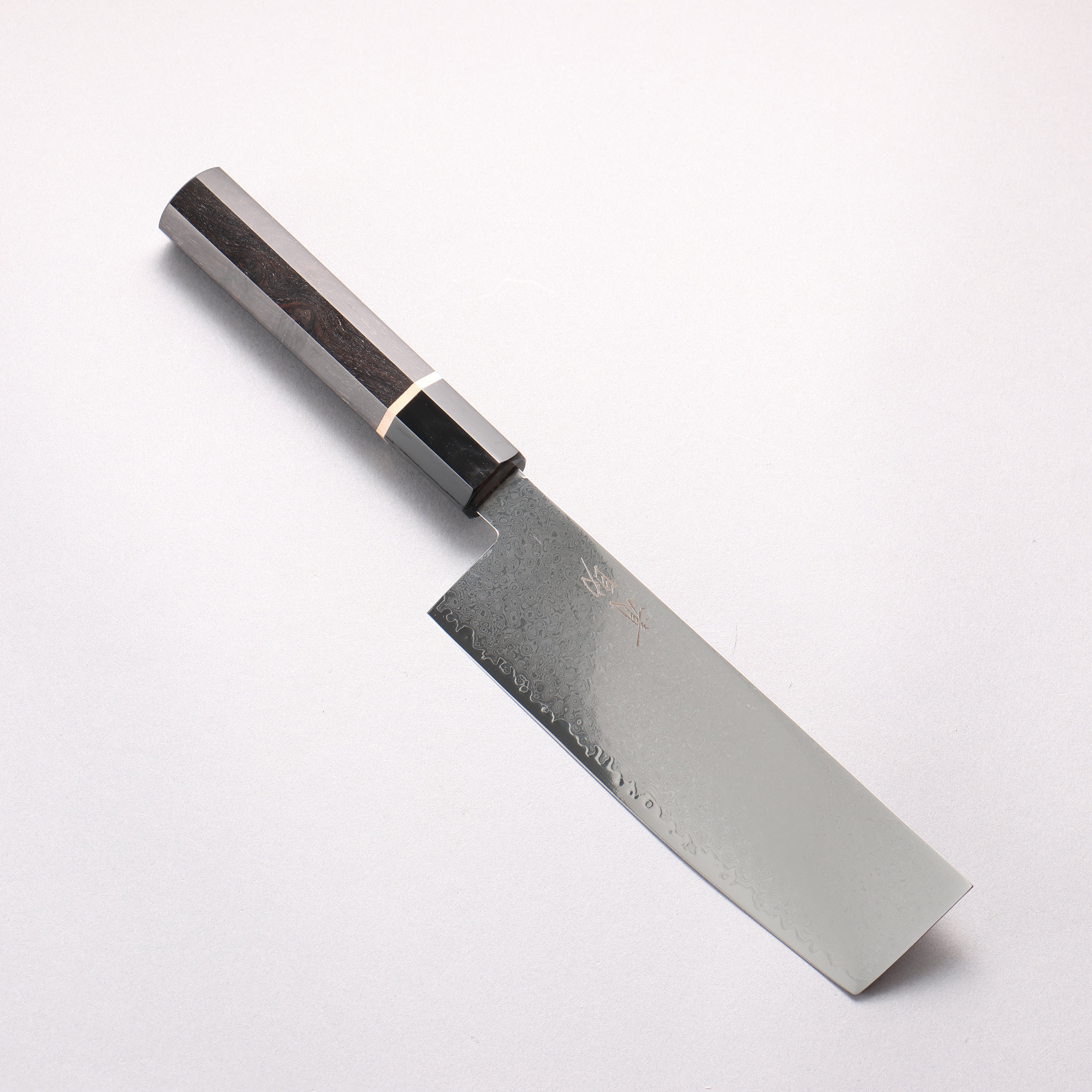 清助 VG10 33層大馬士革紋 菜切 180mm 黑檀(帶白色環型設計) 握把 - 清助刃物