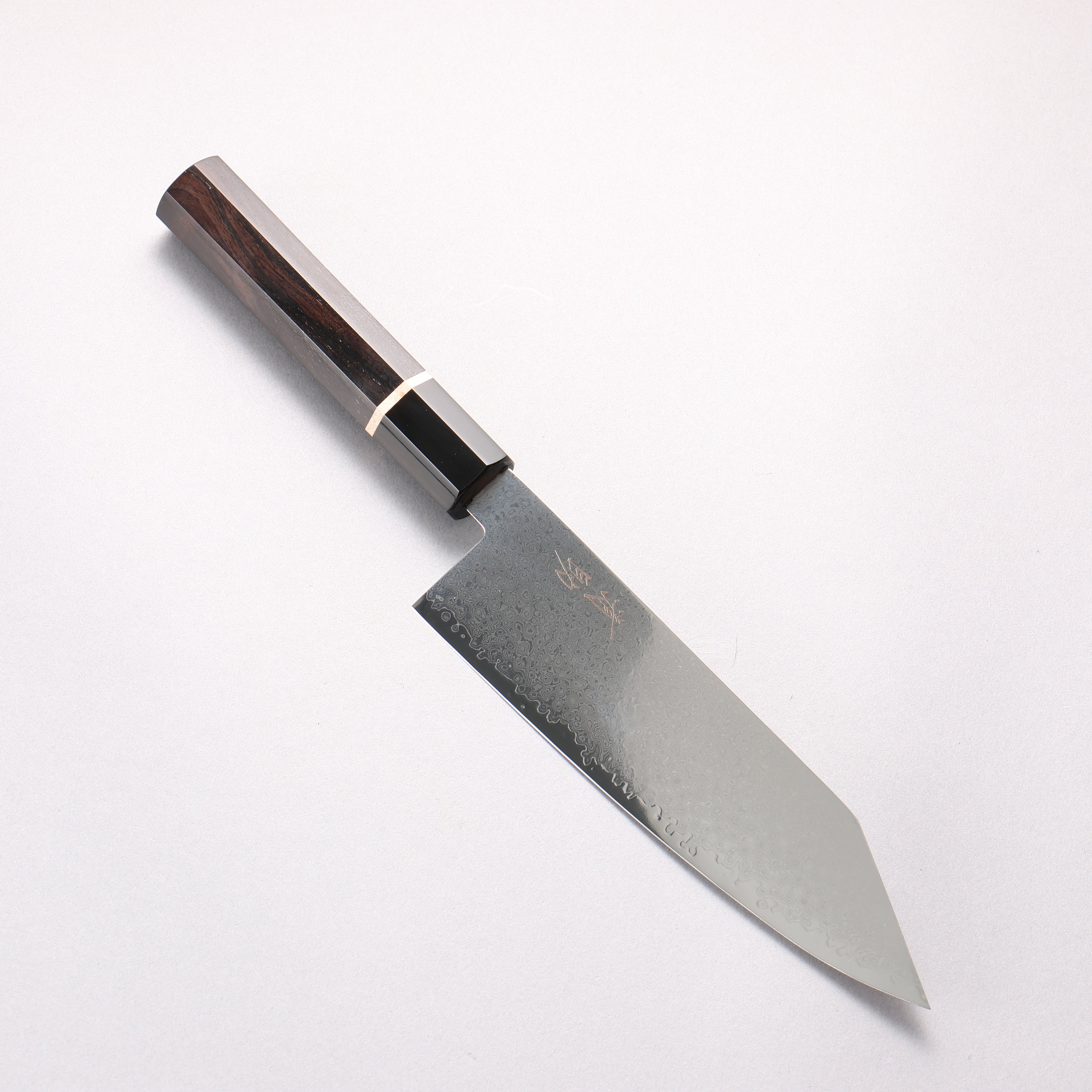 清助 VG10 33層大馬士革紋 文化刀 180mm 黑檀(帶白色環型設計) 握把 - 清助刃物