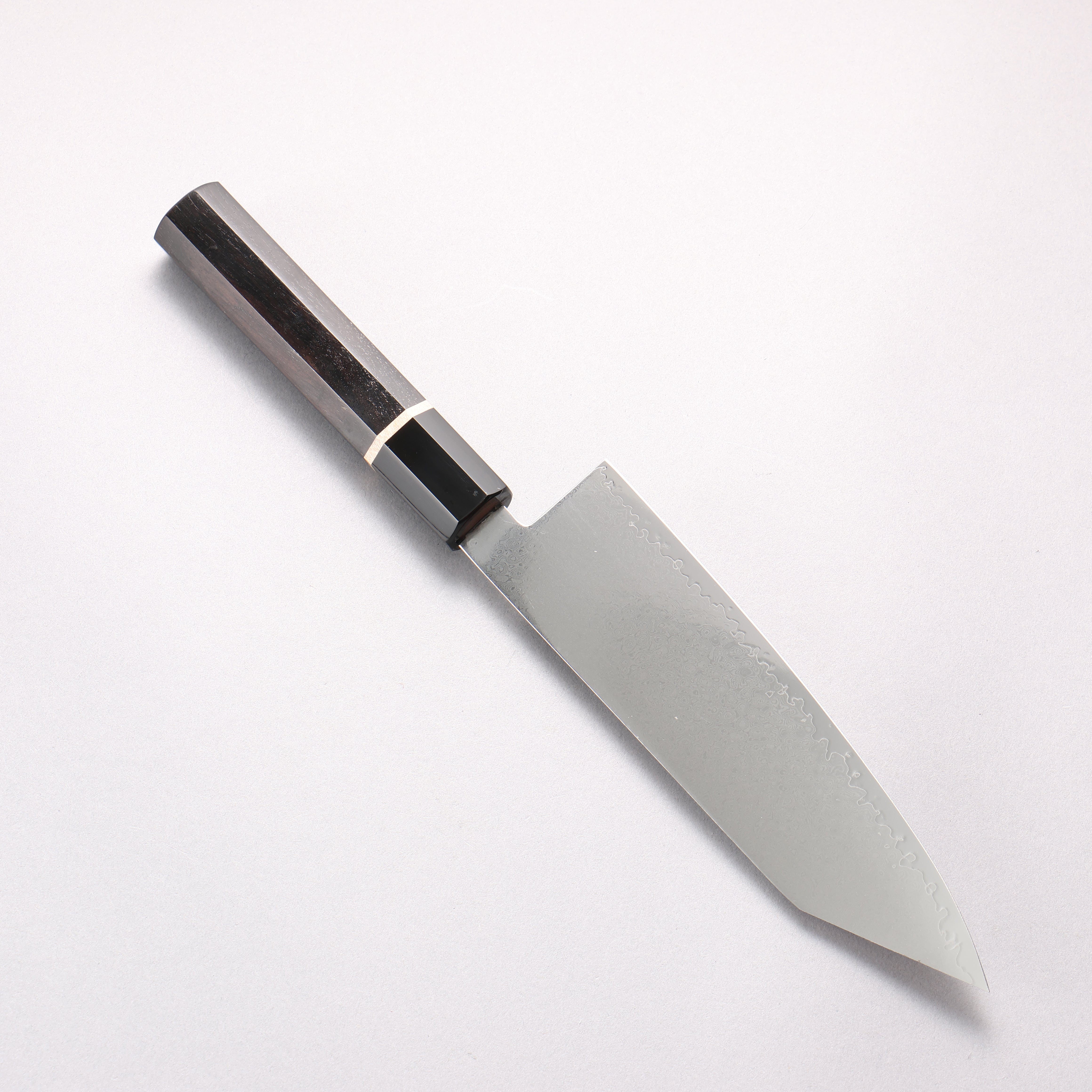清助 VG10 33層大馬士革紋 文化刀 180mm 黑檀(帶白色環型設計) 握把 - 清助刃物