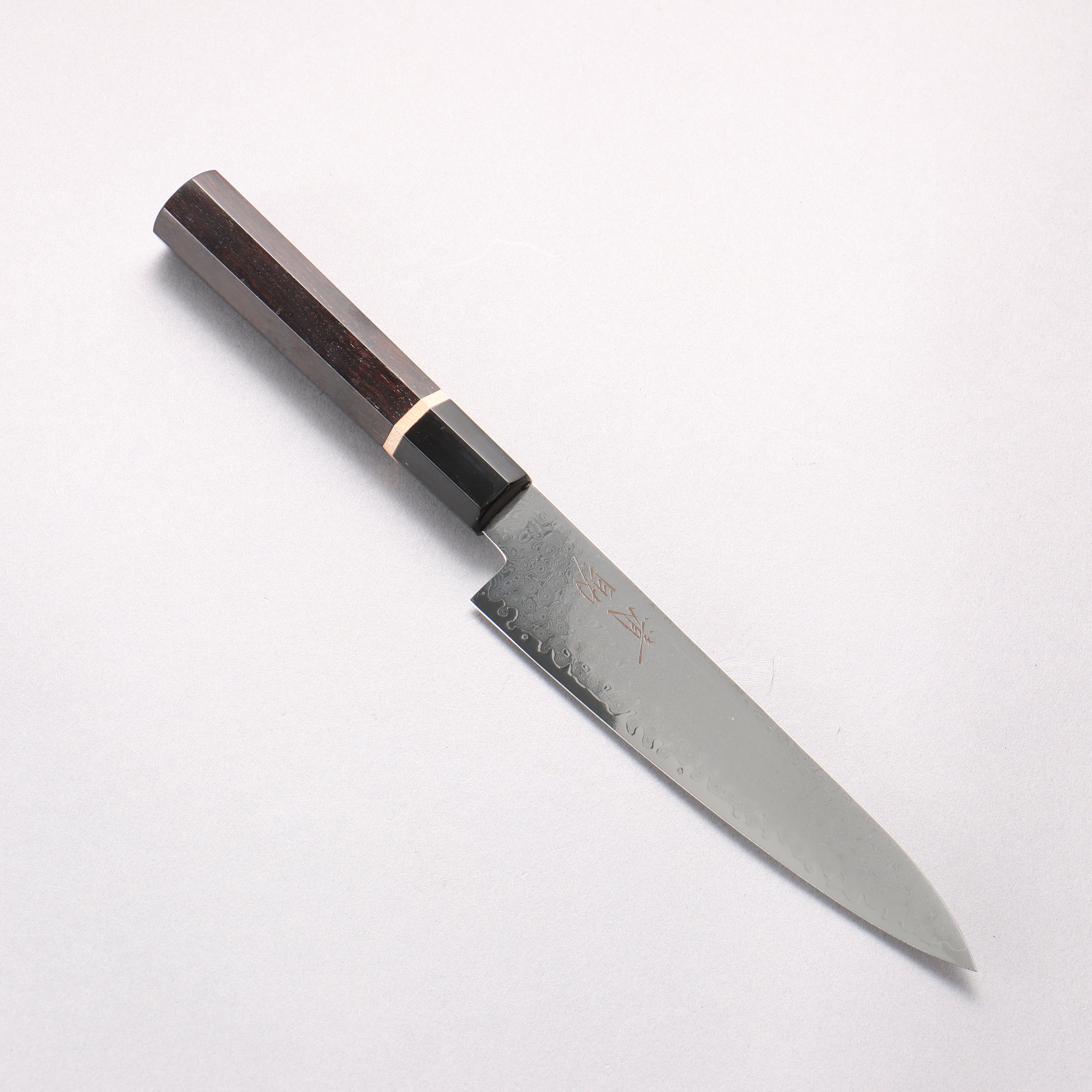 清助 VG10 33層大馬士革紋 多用途小刀 150mm 黑檀(帶白色環型設計) 握把 - 清助刃物