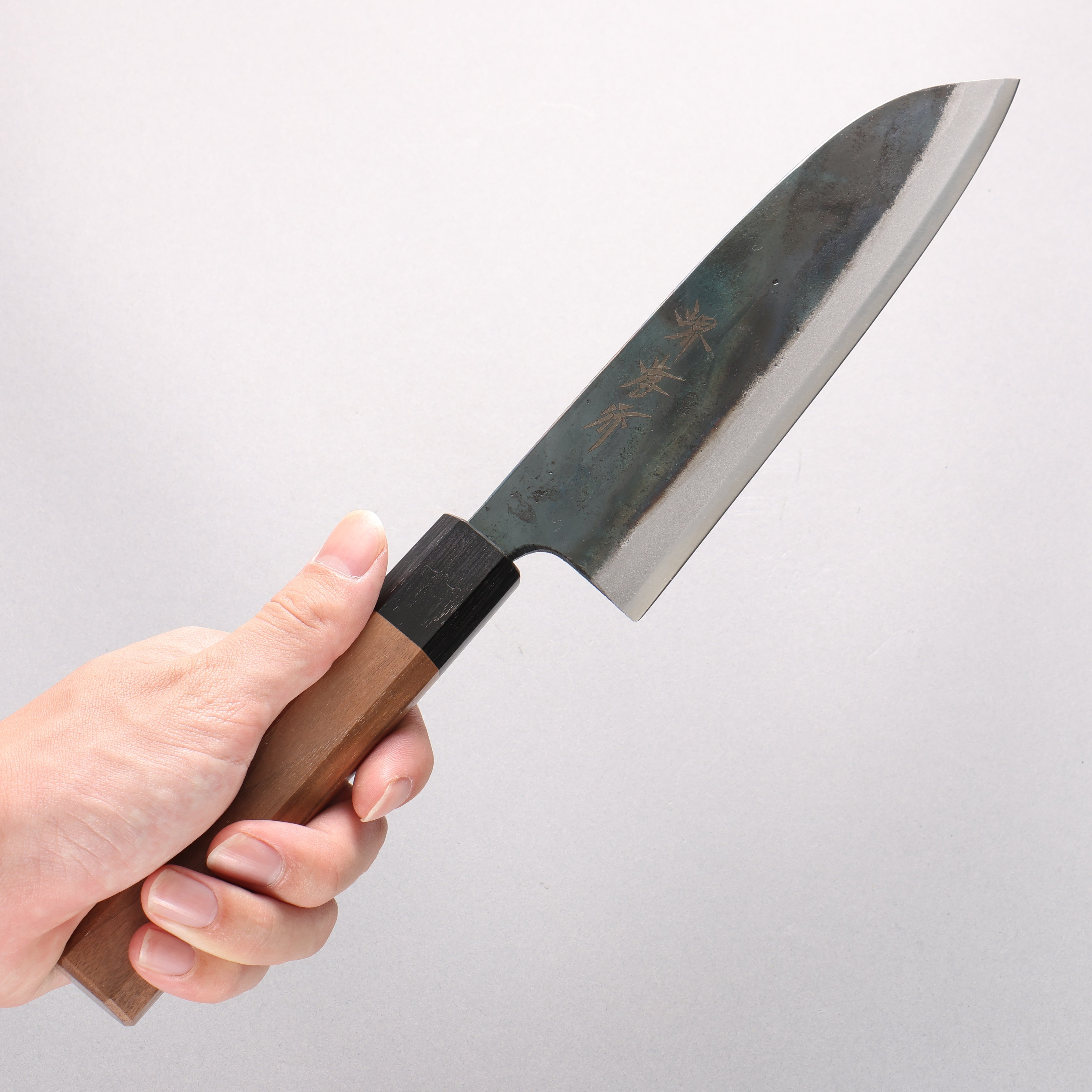 堺 孝行 青鋼二號 黑打 三德刀 170mm - 清助刃物