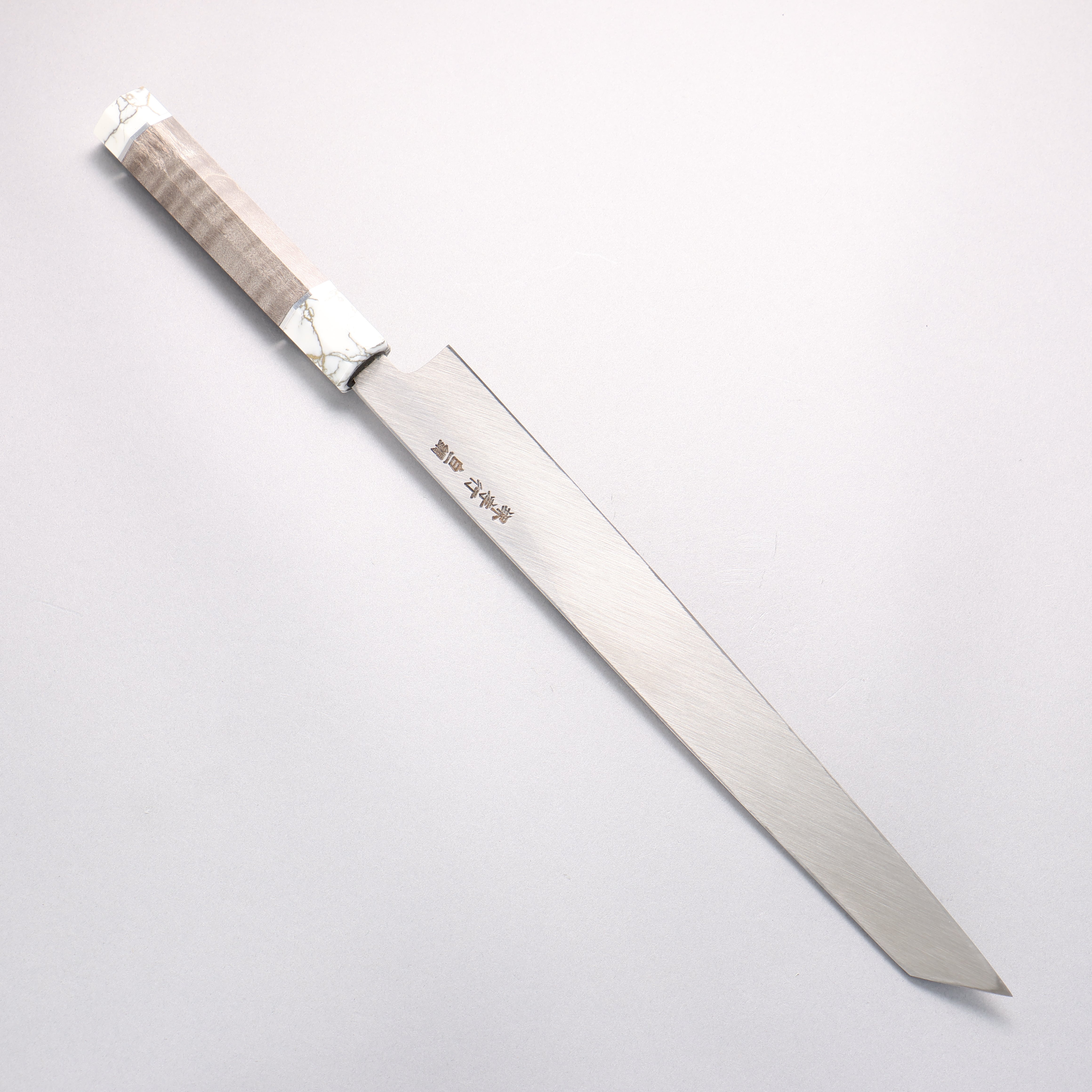堺 孝行 白虎 白鋼一號 切付柳刃 300mm 穩定木 握把 附刀鞘 - 清助刃物