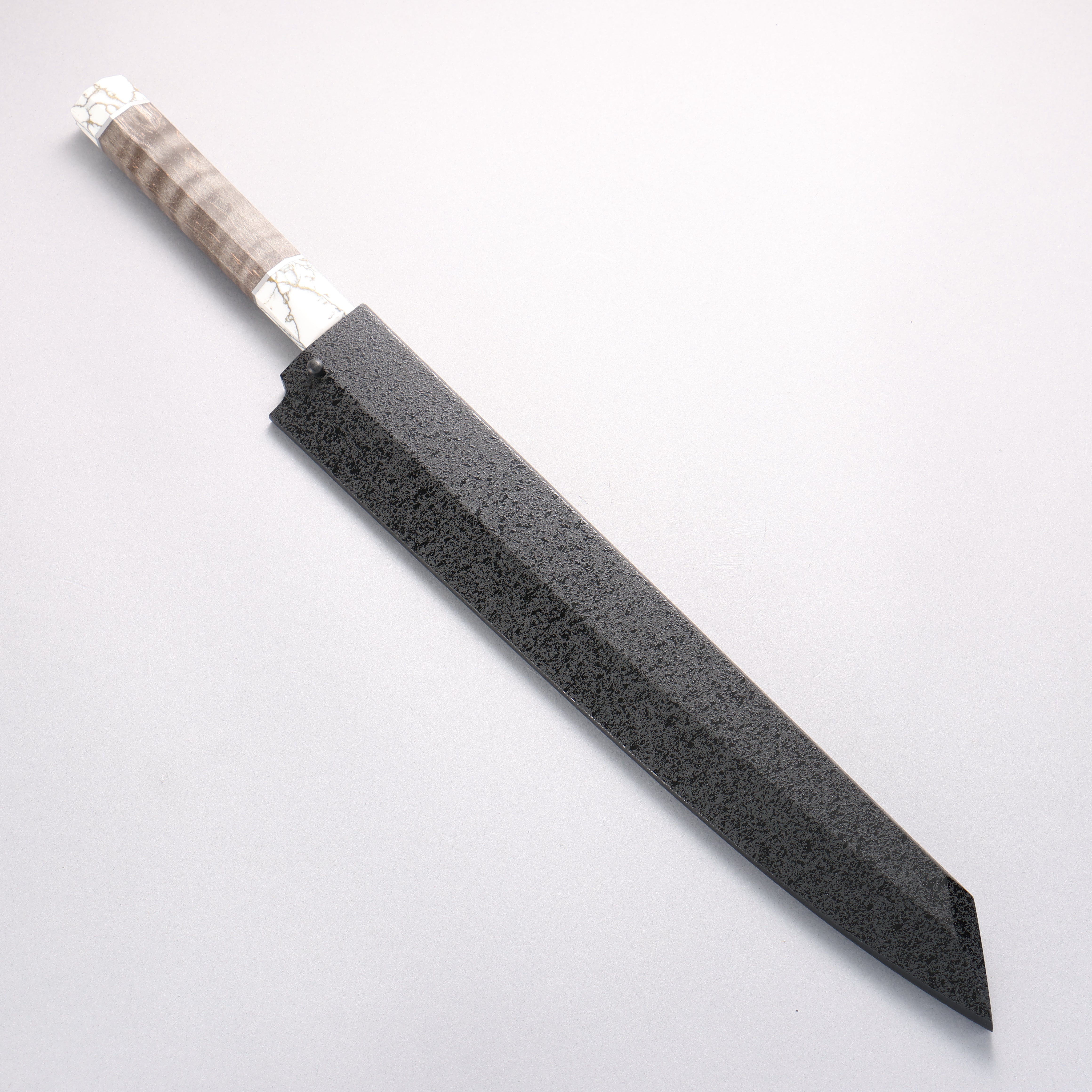 堺 孝行 白虎 白鋼一號 切付柳刃 300mm 穩定木 握把 附刀鞘 - 清助刃物