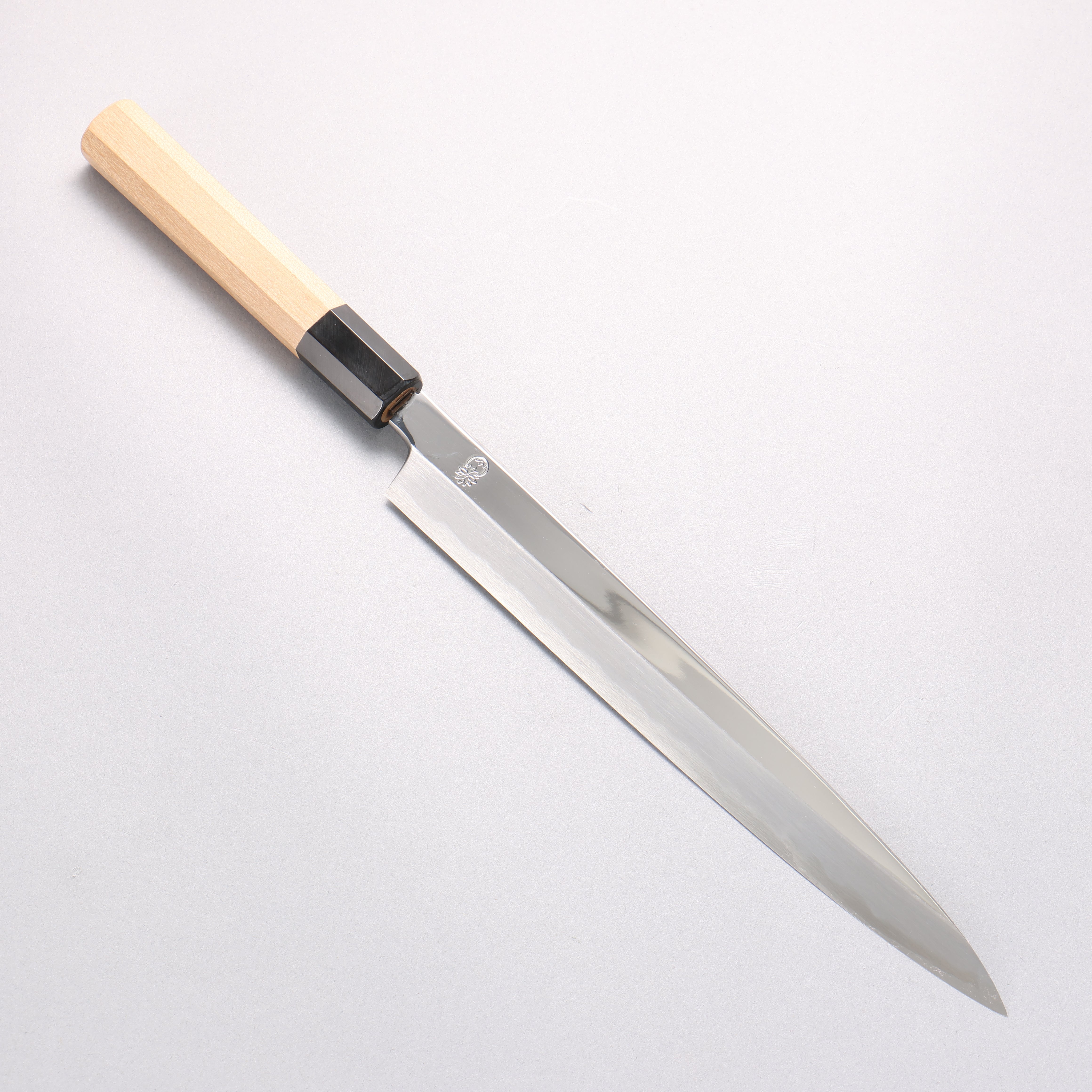 重陽 白鋼 鏡面處理 柳刃 240mm 握把 - 清助刃物
