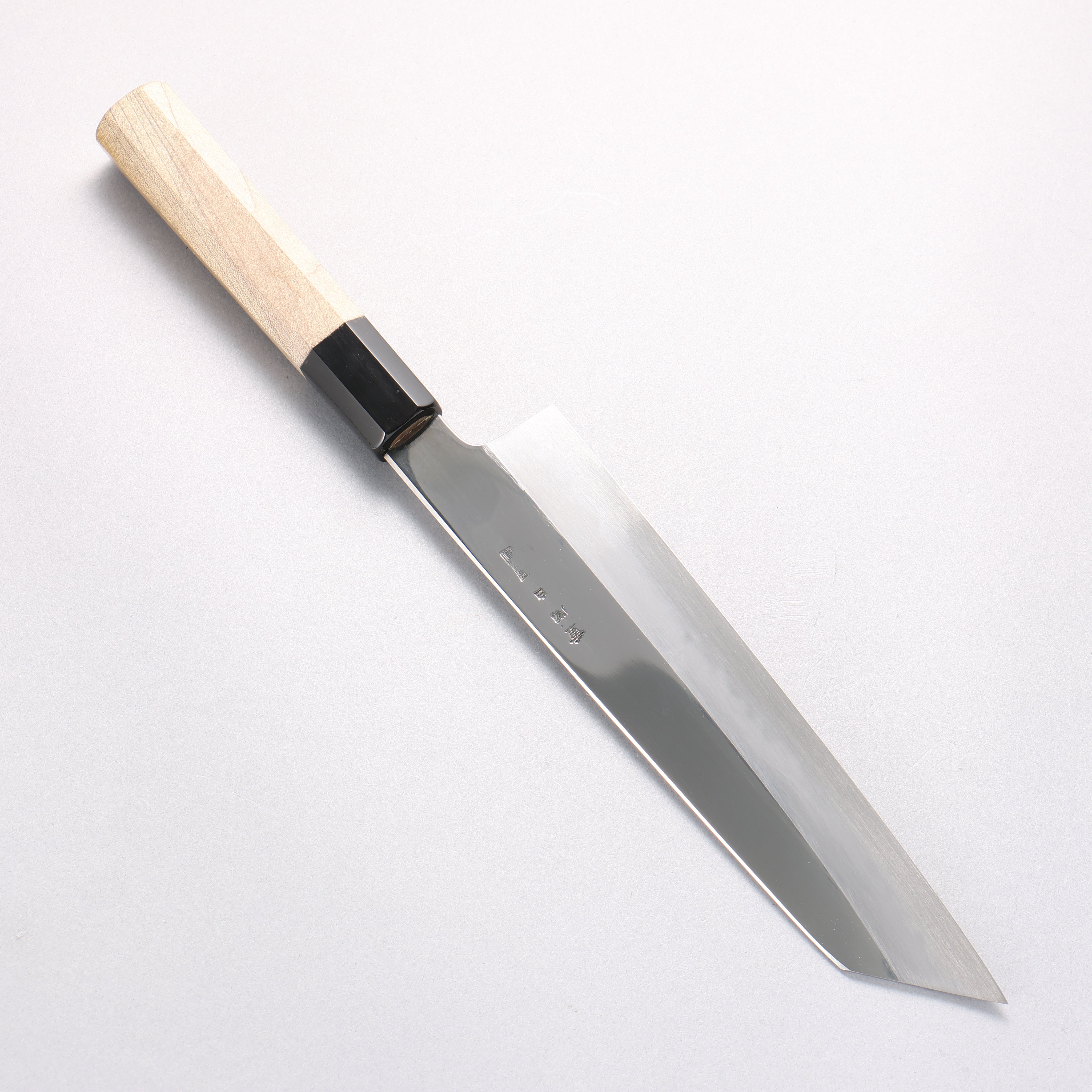 重陽 白鋼 鏡面處理 切付牛刀 210mm 木蘭握把 - 清助刃物
