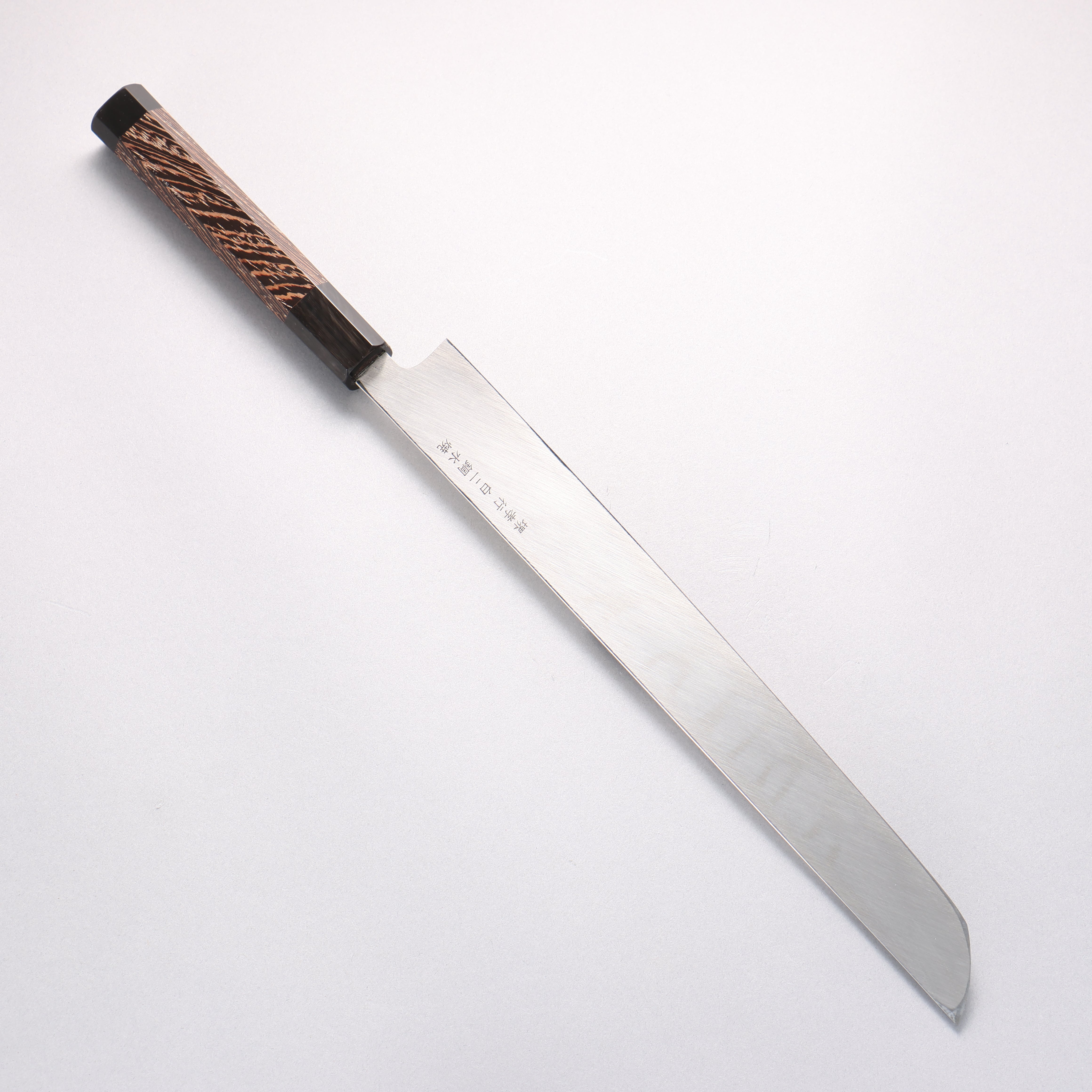 堺 孝行 水本燒 白鋼二號 鏡面處理 先丸柳刃 300mm 雞翅木(兩側帶水牛環型設計) 握把 附刀鞘 - 清助刃物