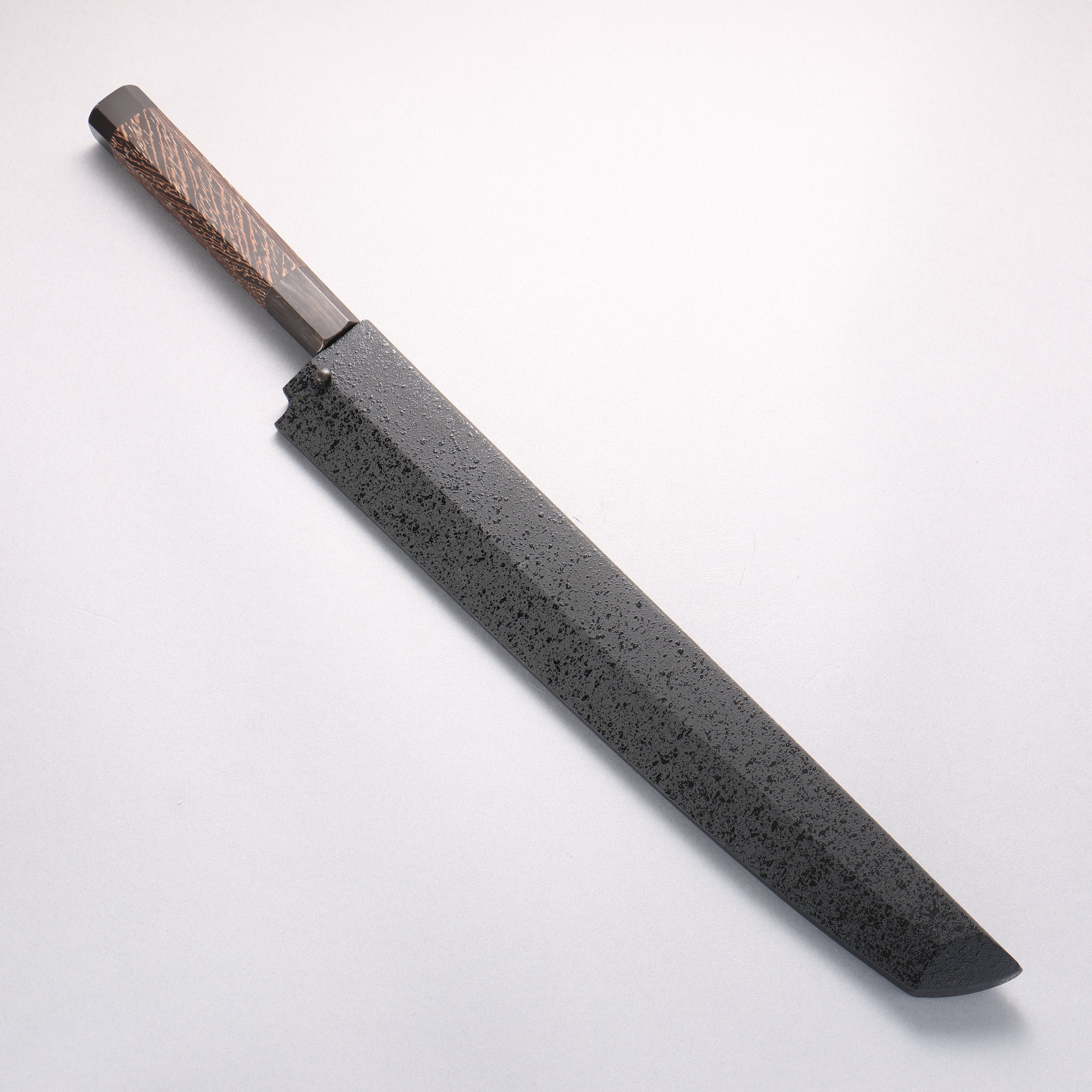 堺 孝行 水本燒 白鋼二號 鏡面處理 先丸柳刃 300mm 雞翅木(兩側帶水牛環型設計) 握把 附刀鞘 - 清助刃物