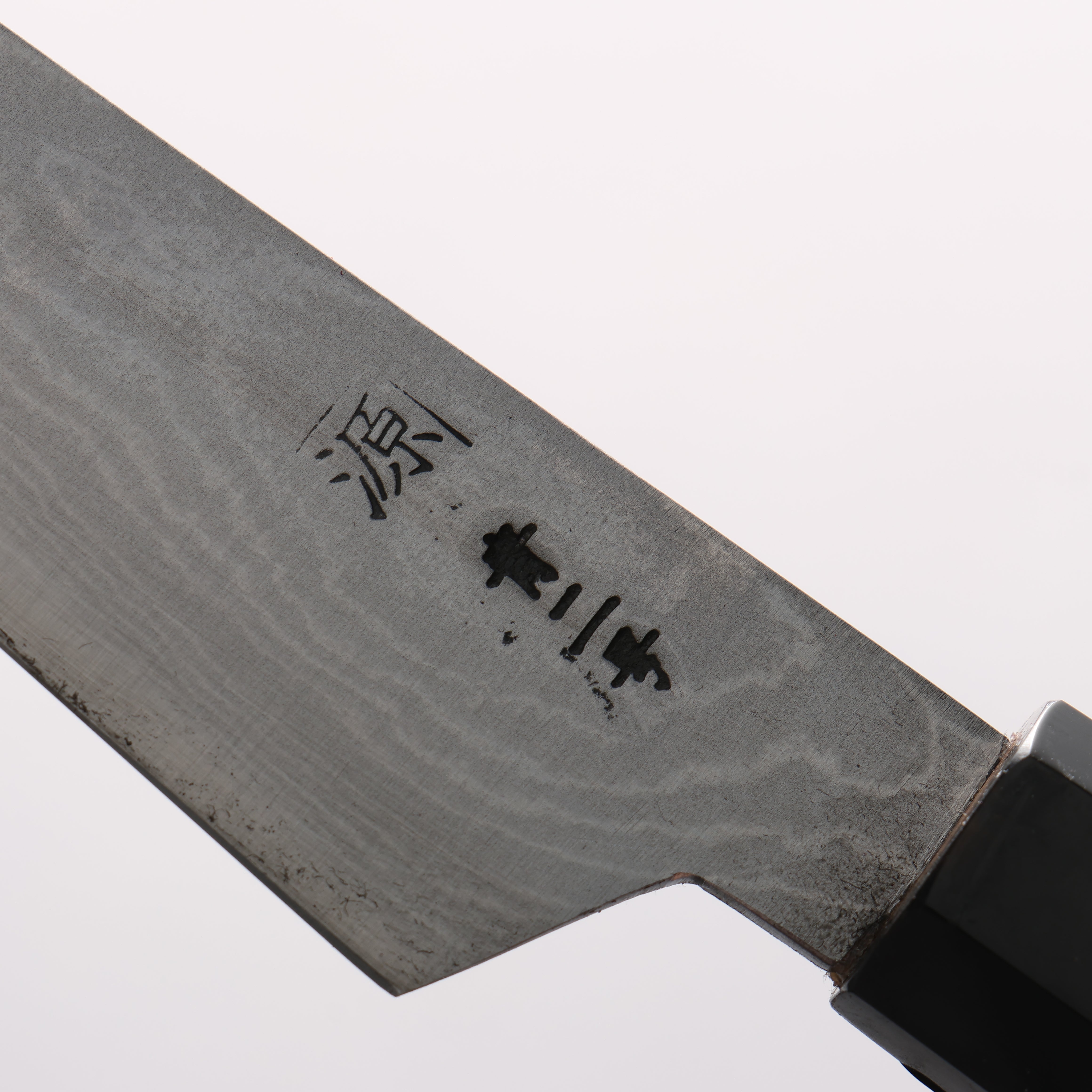 田中 誠貴 青鋼二號 大馬士革紋 多用途小刀 120mm 黑檀 握把 - 清助刃物