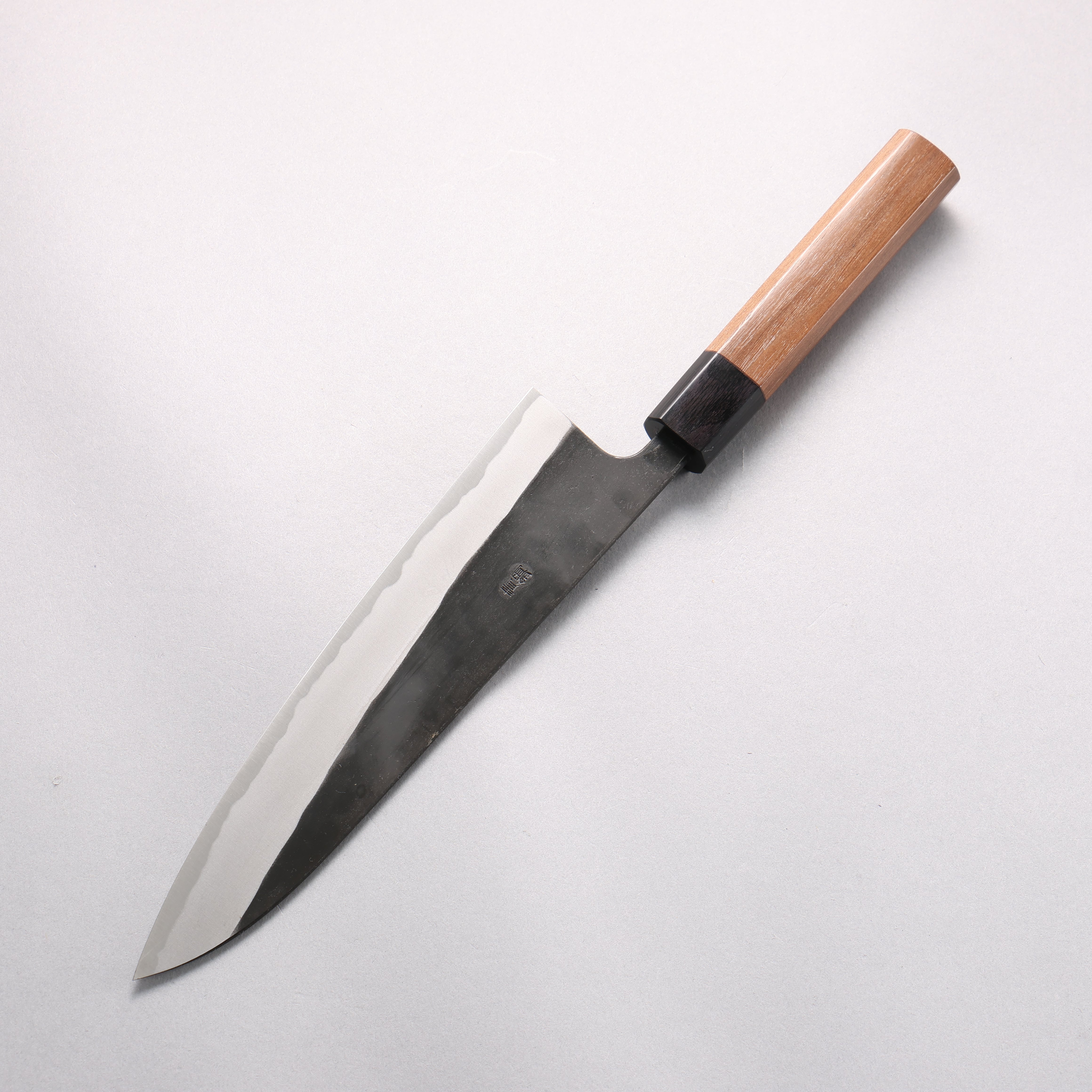 山本 直 安來青鋼 黑打 牛刀 210mm 核桃木 握把 - 清助刃物
