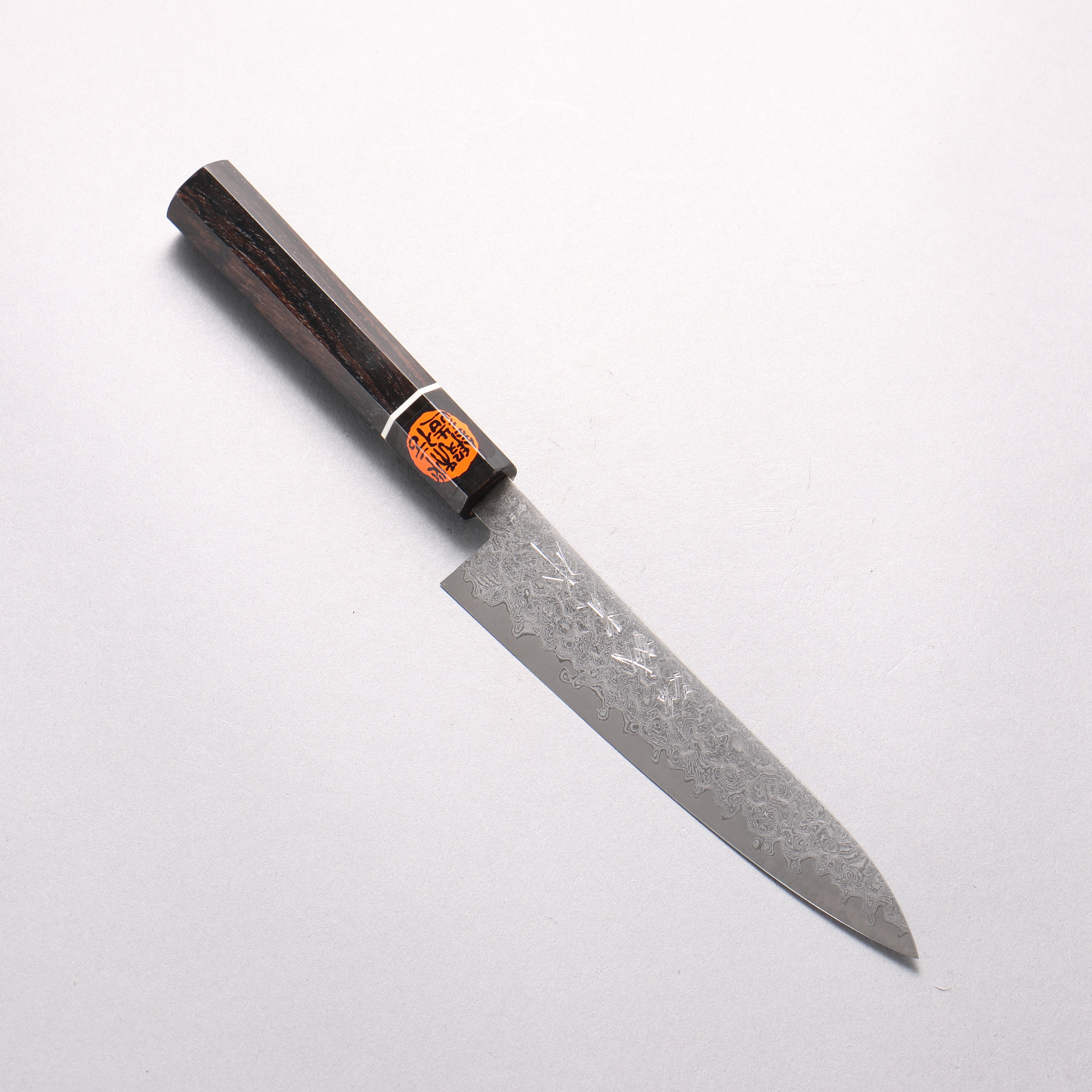 田中 誠貴 VG10 大馬士革紋 多用途小刀 150mm 黑檀 (口輪:黑水牛角) 握把 - 清助刃物