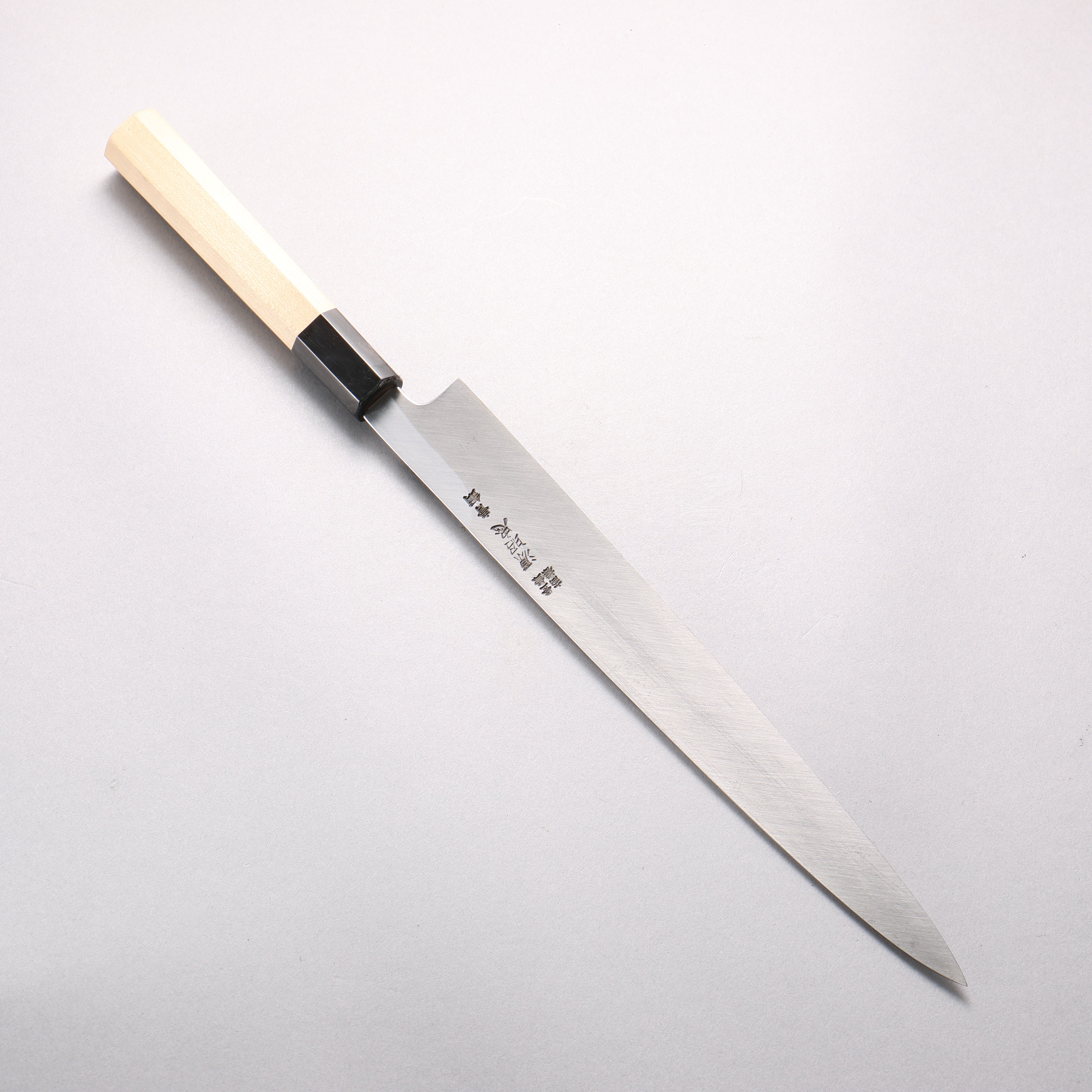 源 昭忠 青鋼一號 柳刃 270mm 木蘭(口輪:水牛角) 握把 - 清助刃物