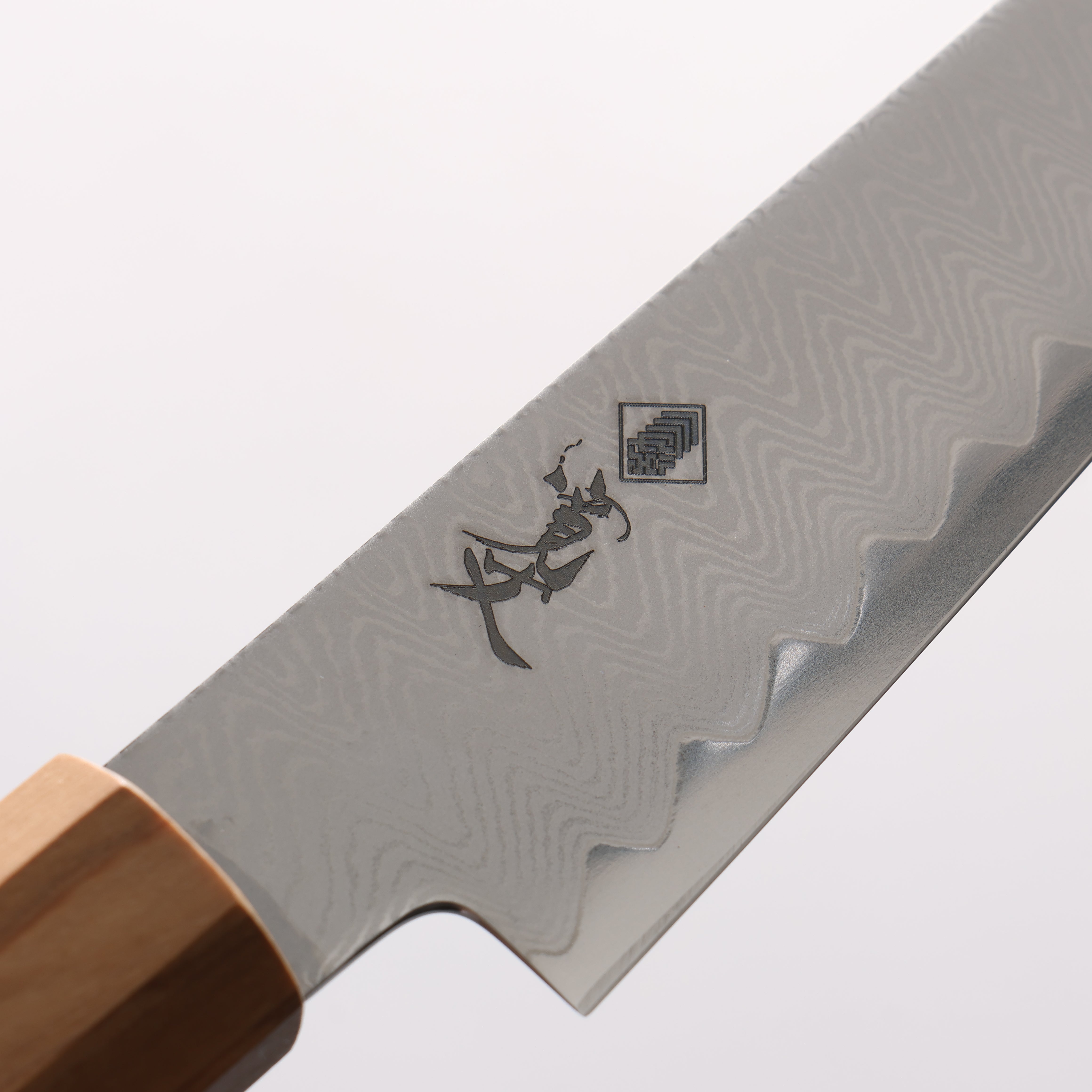 寬丈 VG10 大馬士革紋 階梯圖樣 多用途小刀 120mm 橄欖樹 握把 - 清助刃物