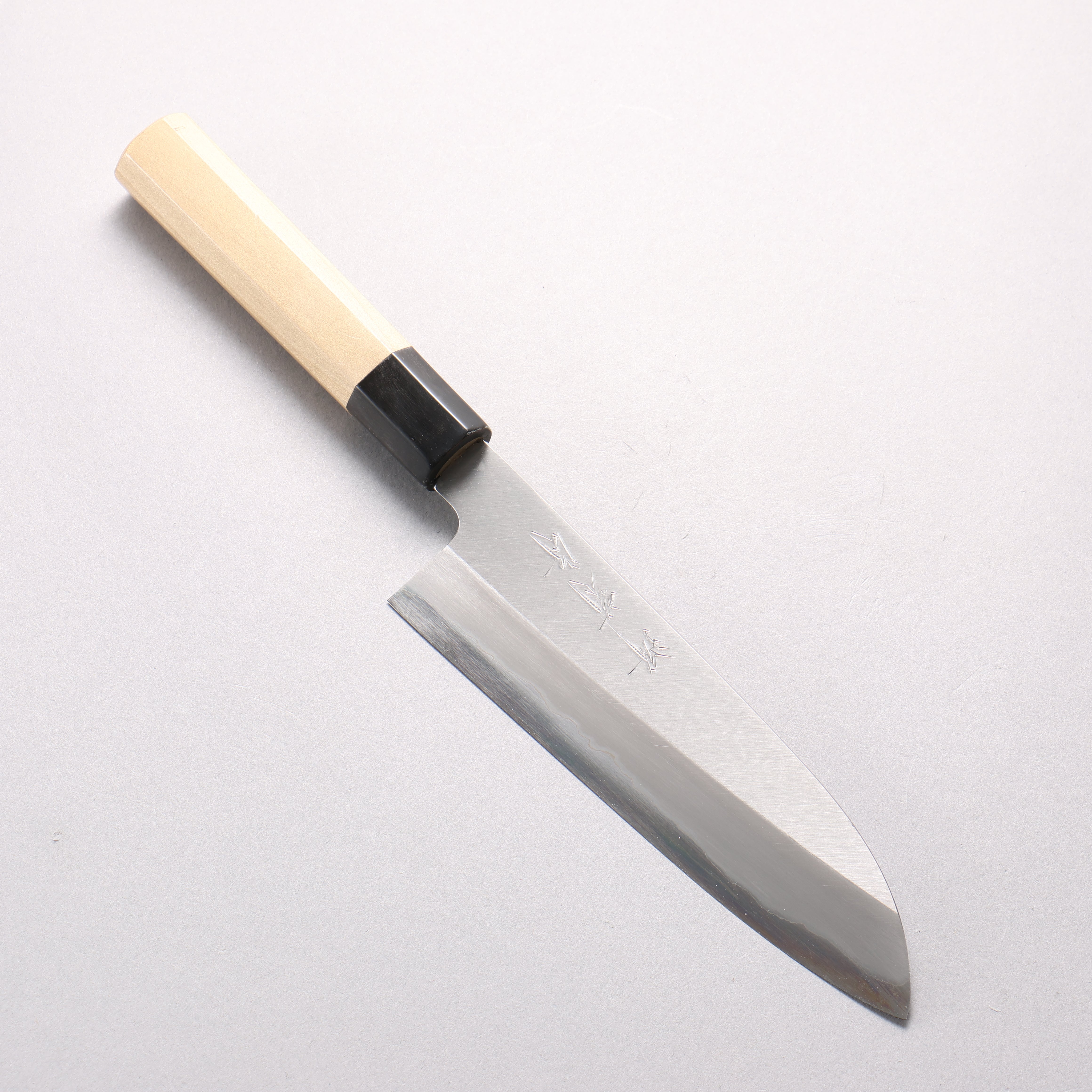 堺 菊守 白鋼一號 三德刀 180mm 木蘭(口輪:水牛角) 握把 - 清助刃物