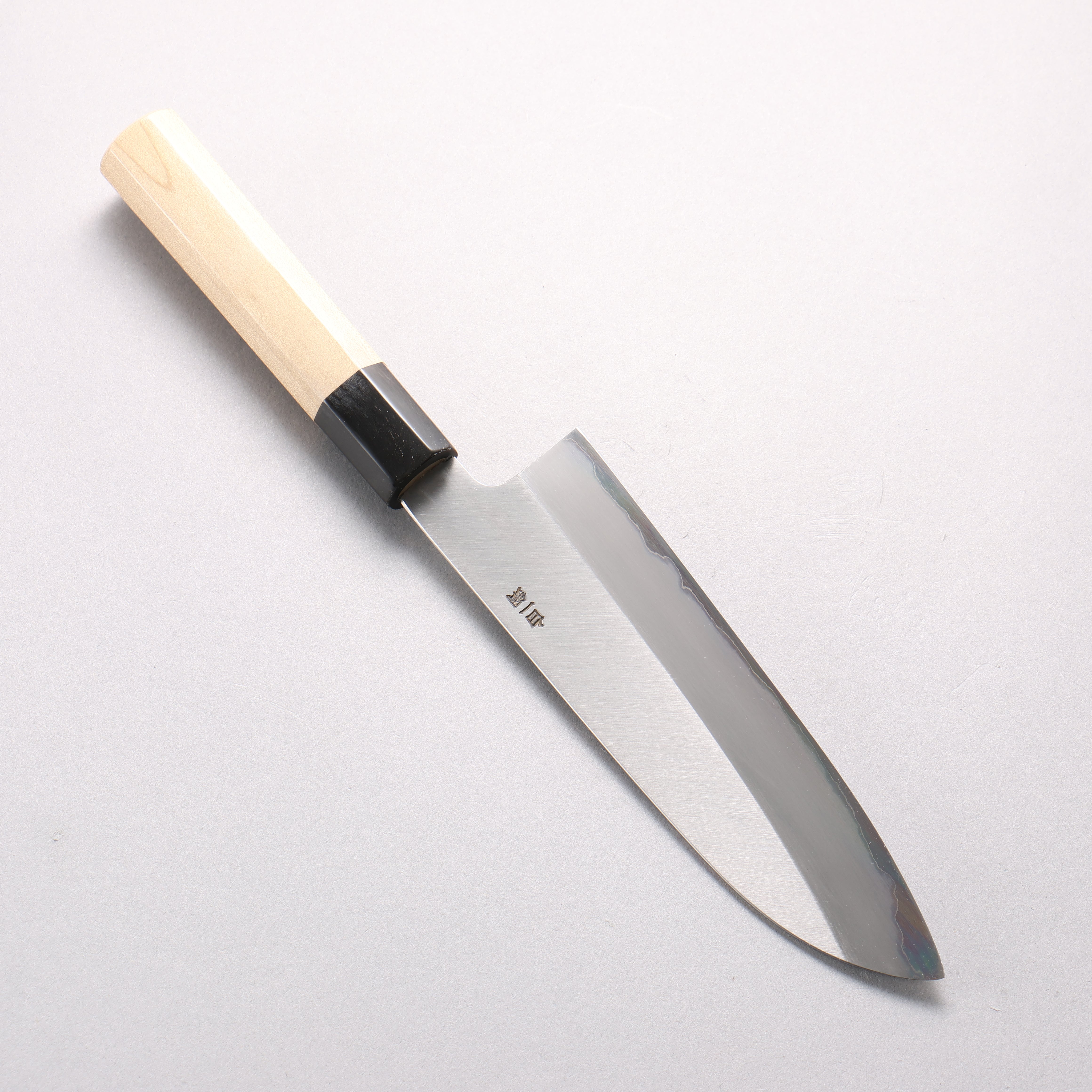 堺 菊守 白鋼一號 三德刀 180mm 木蘭(口輪:水牛角) 握把 - 清助刃物