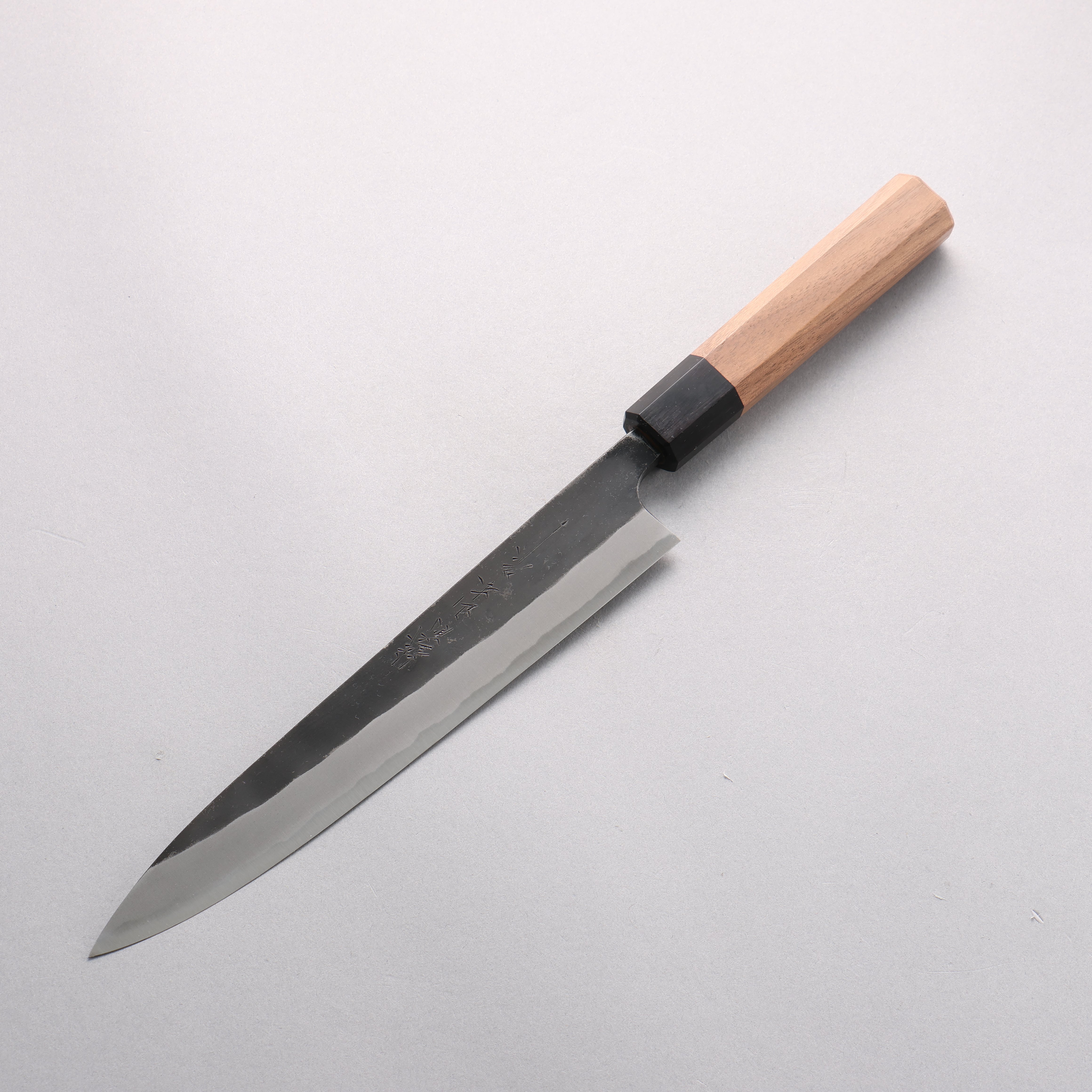 山本 直 白鋼二號 黑打 筋引 210mm 核桃木 握把 - 清助刃物