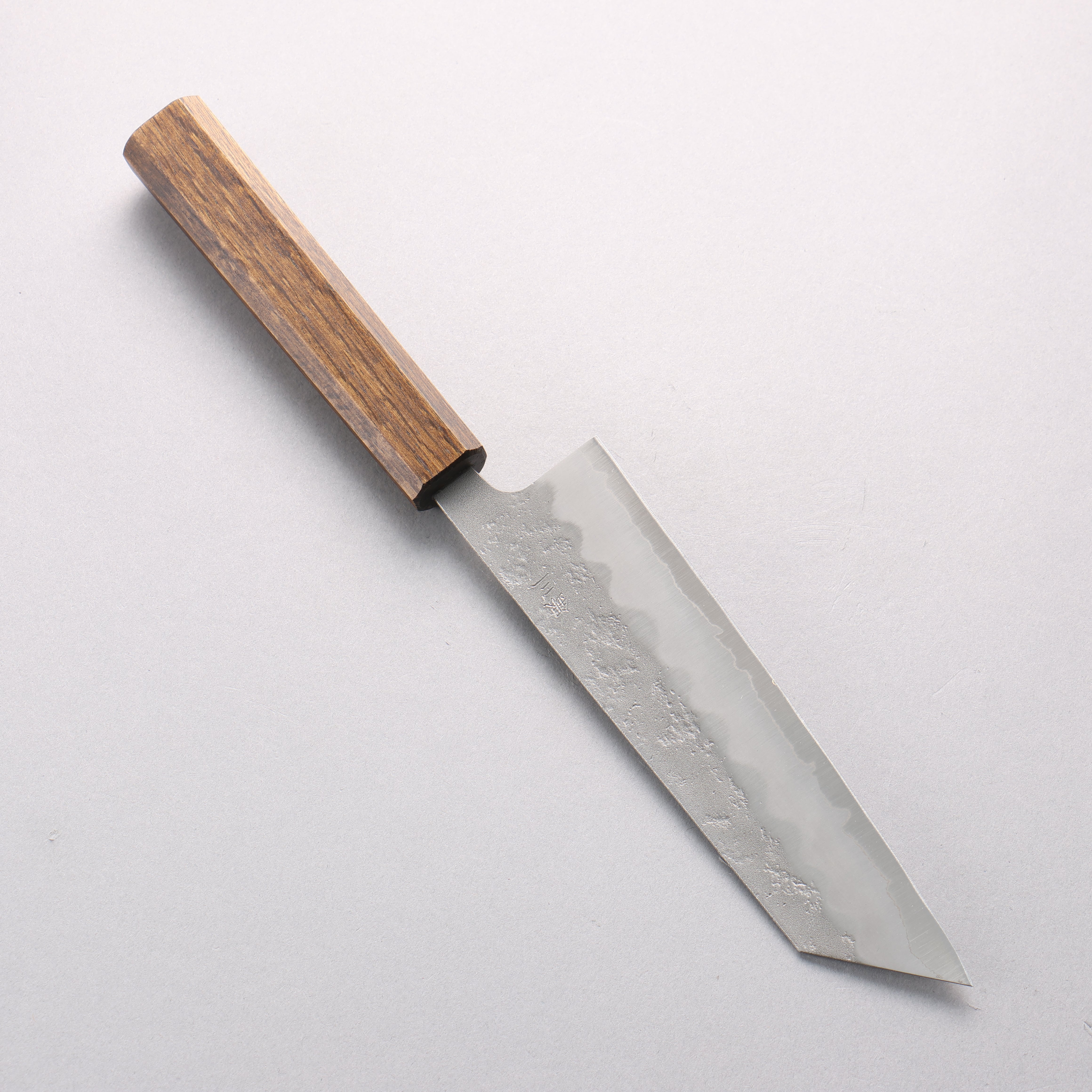 翁流 銀三鋼 梨地 文化刀 170mm 橡木 (煤炭煙黑) 握把 - 清助刃物
