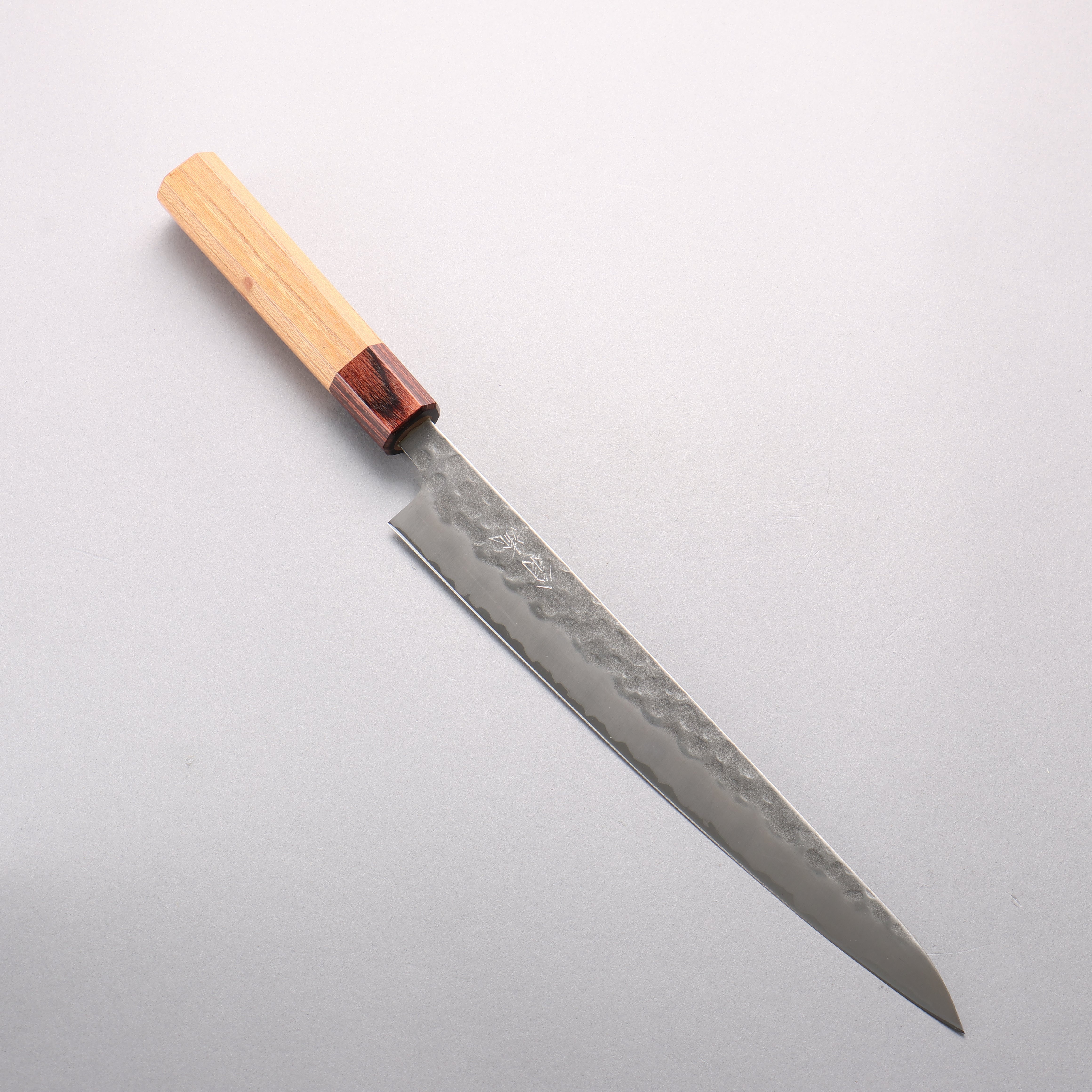翁流 白鋼二號 鎚目 筋引 240mm 櫸木 握把 - 清助刃物