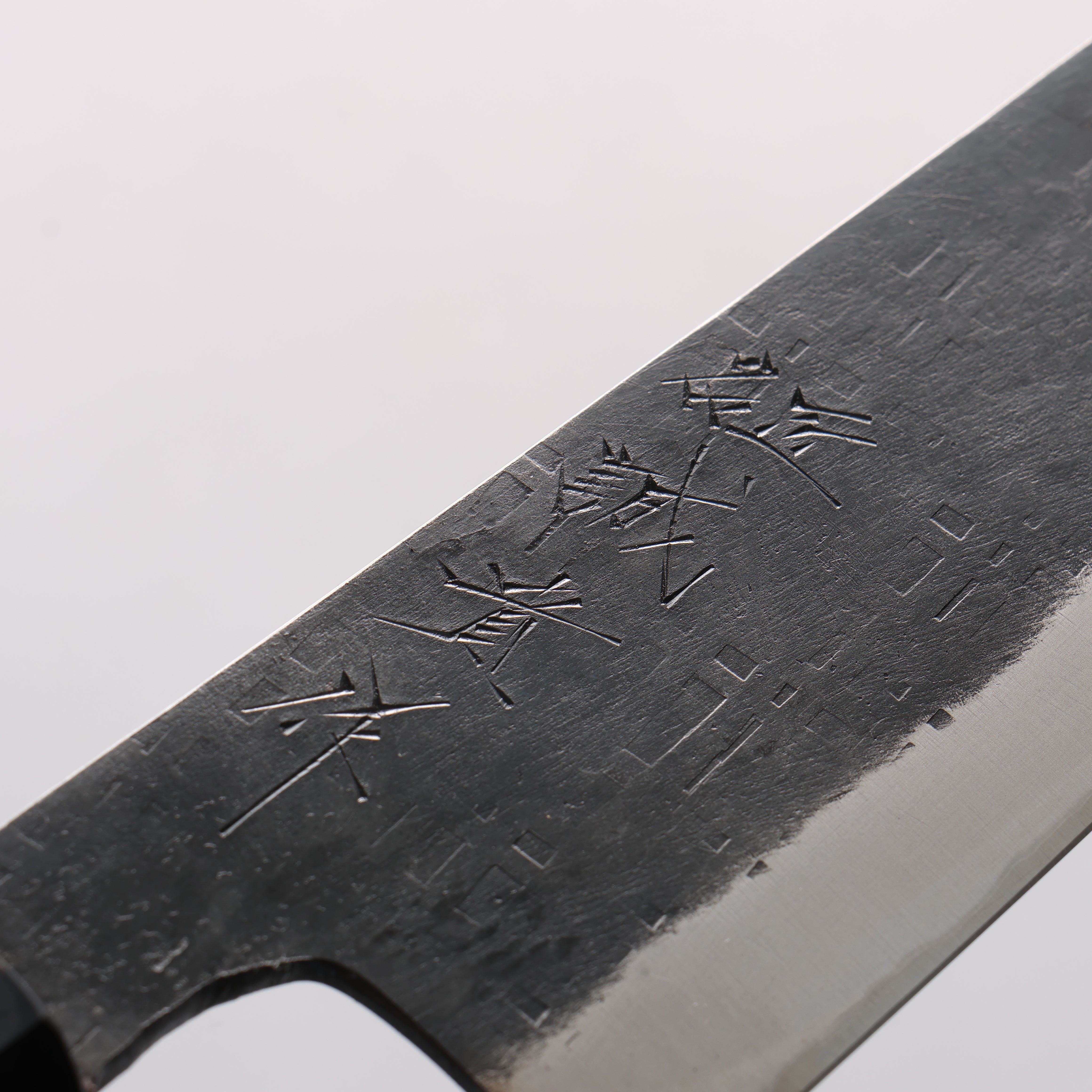 田中 誠貴 鐵火 青鋼二號 黑打 鎚目 (角) 切付三德刀 165mm 核桃木 握把 - 清助刃物