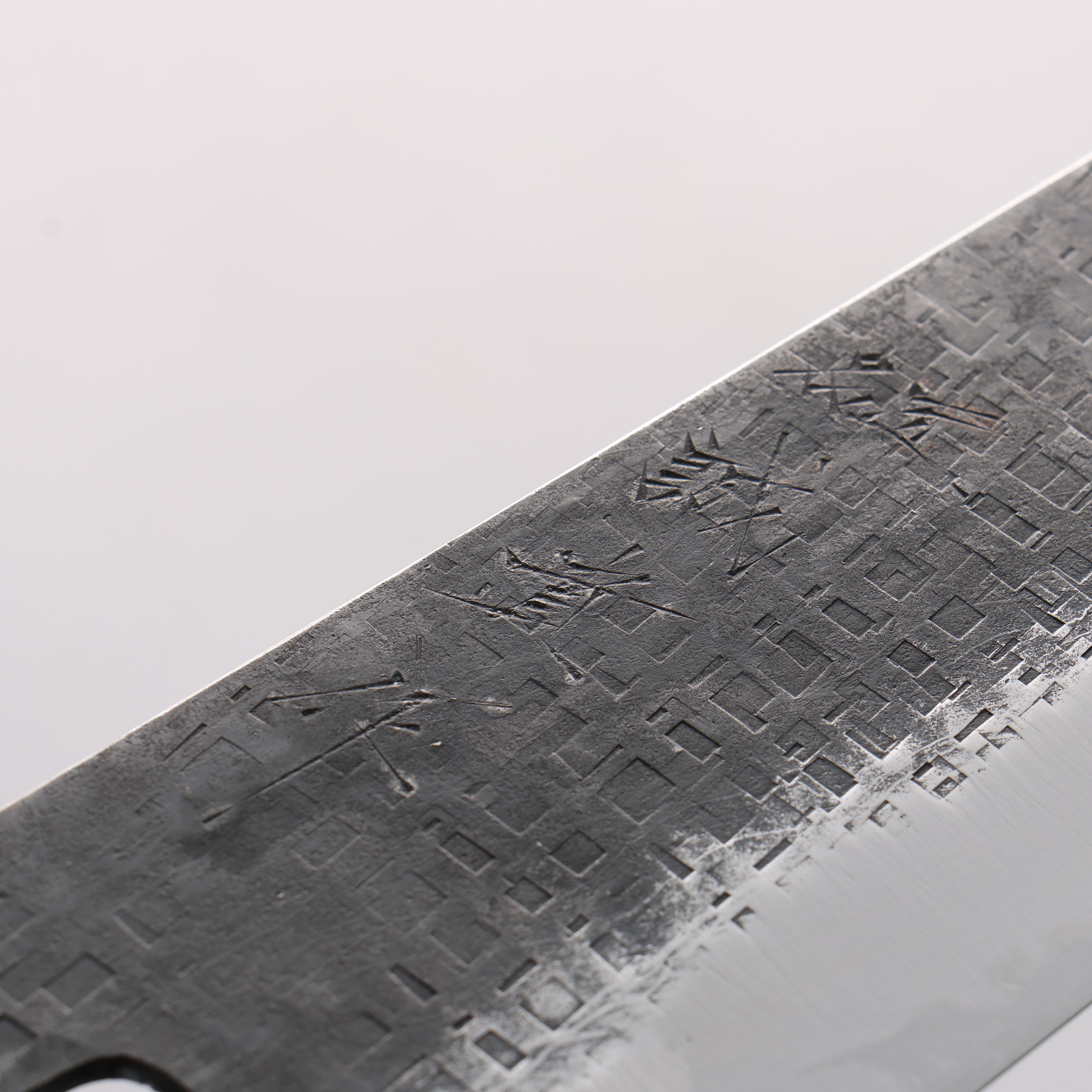 田中 誠貴 鐵火 青鋼二號 黑打 鎚目 (角) 切付牛刀 240mm 核桃木 握把 - 清助刃物