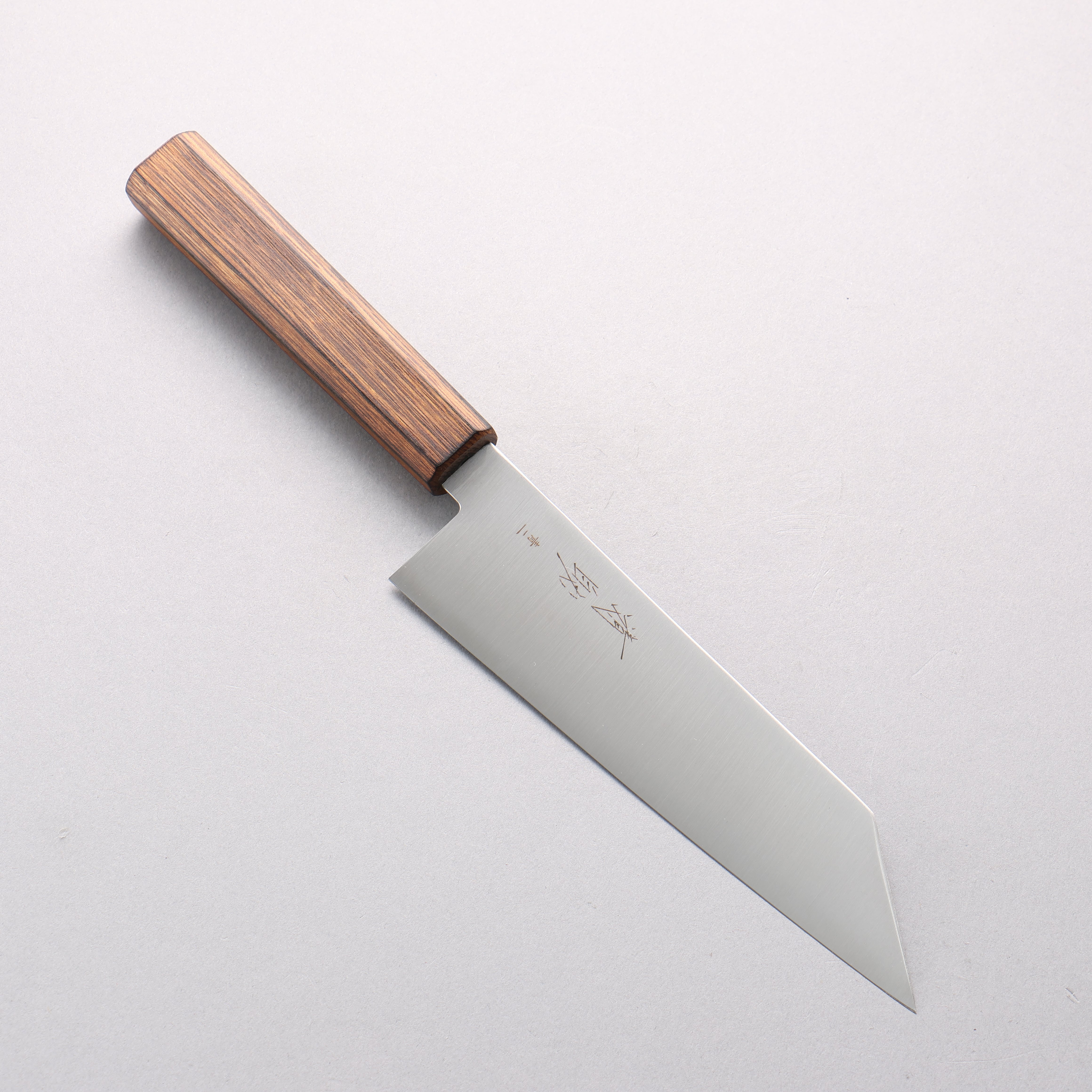 清助 青鋼二號 切付牛刀 180mm 橡木 (煤炭煙黑) 握把 - 清助刃物