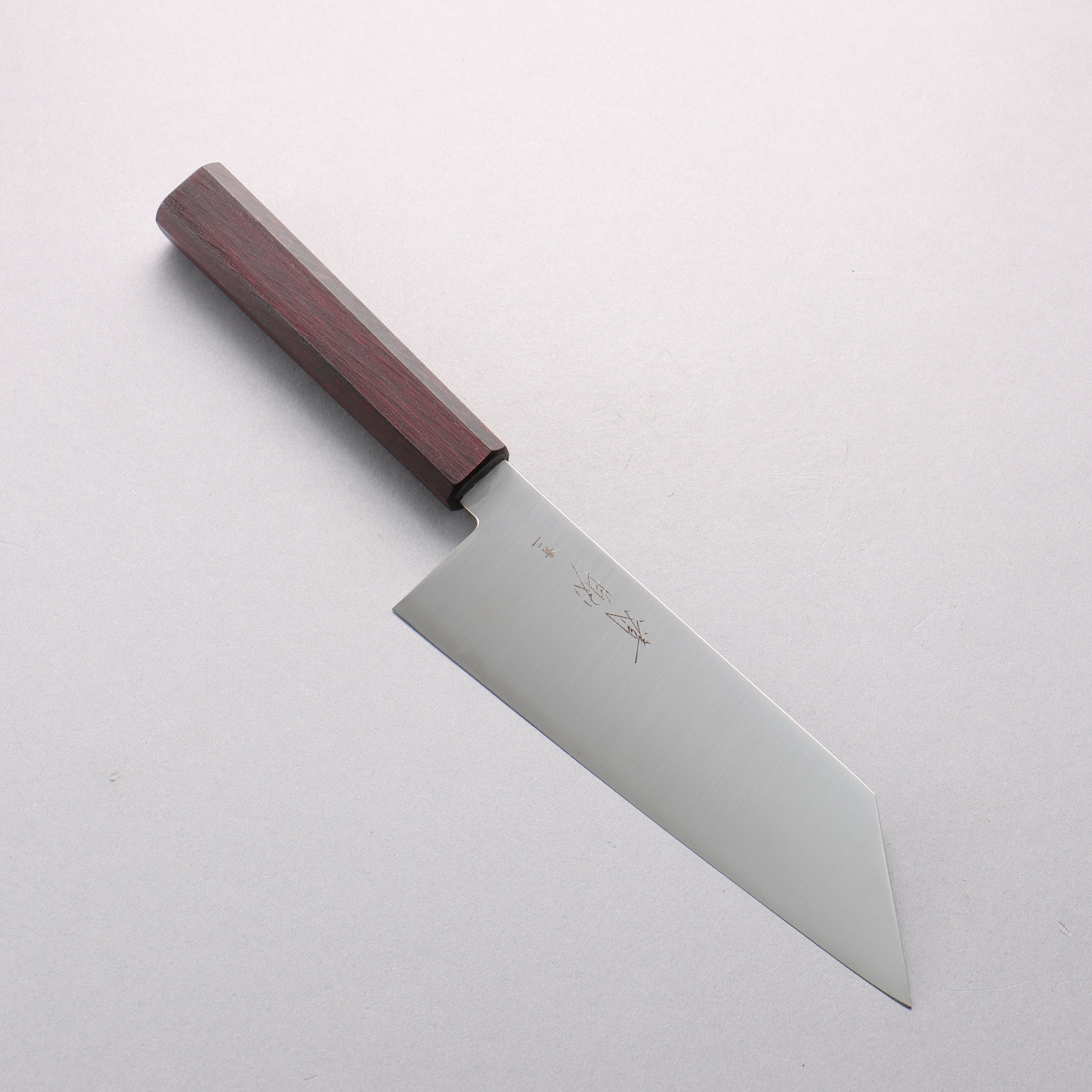 清助 青鋼二號 寬切付三德刀 180mm 橡木(紫色) 握把 - 清助刃物