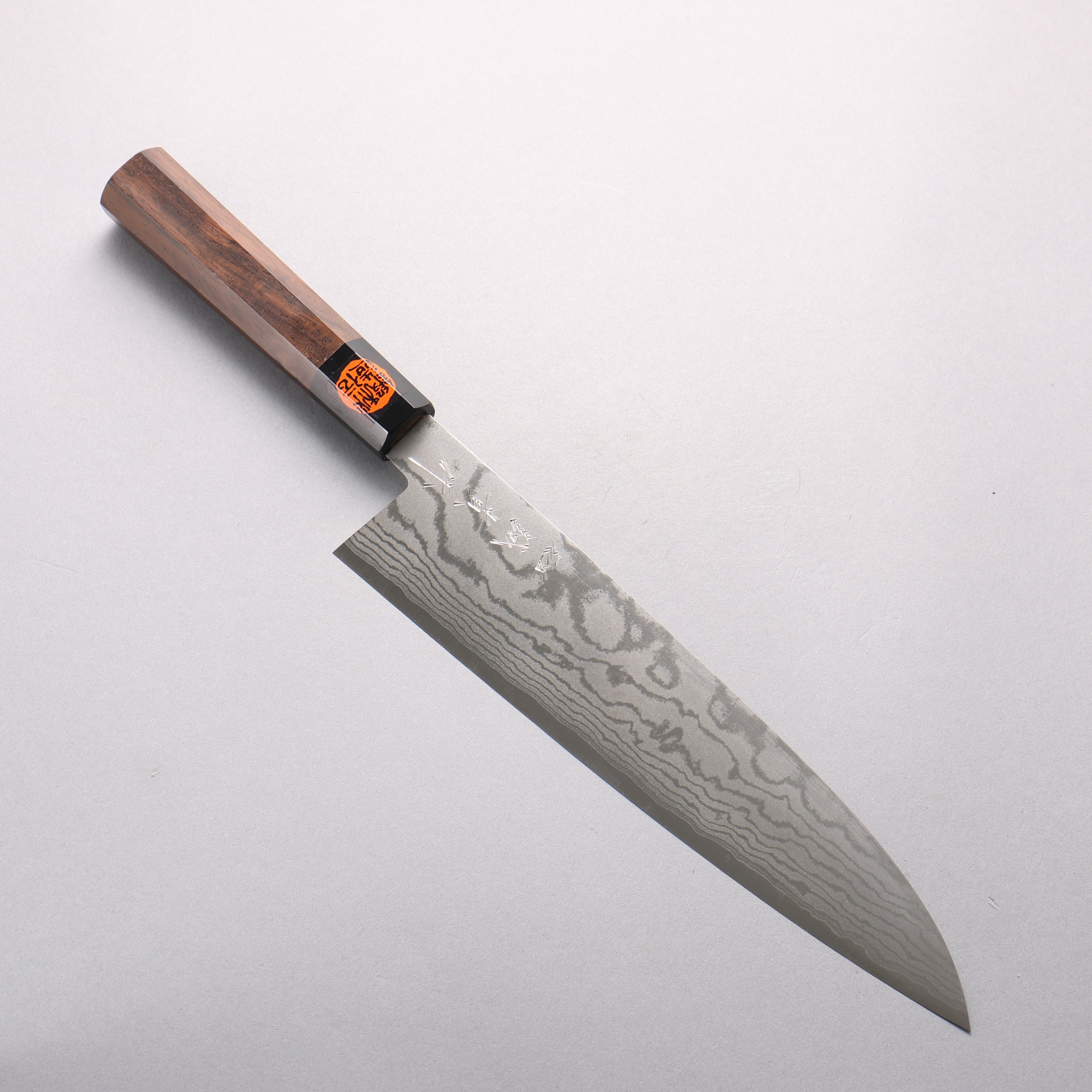 田中 誠貴 VG10 17層 大馬士革紋 牛刀 240mm 核桃木 握把 - 清助刃物