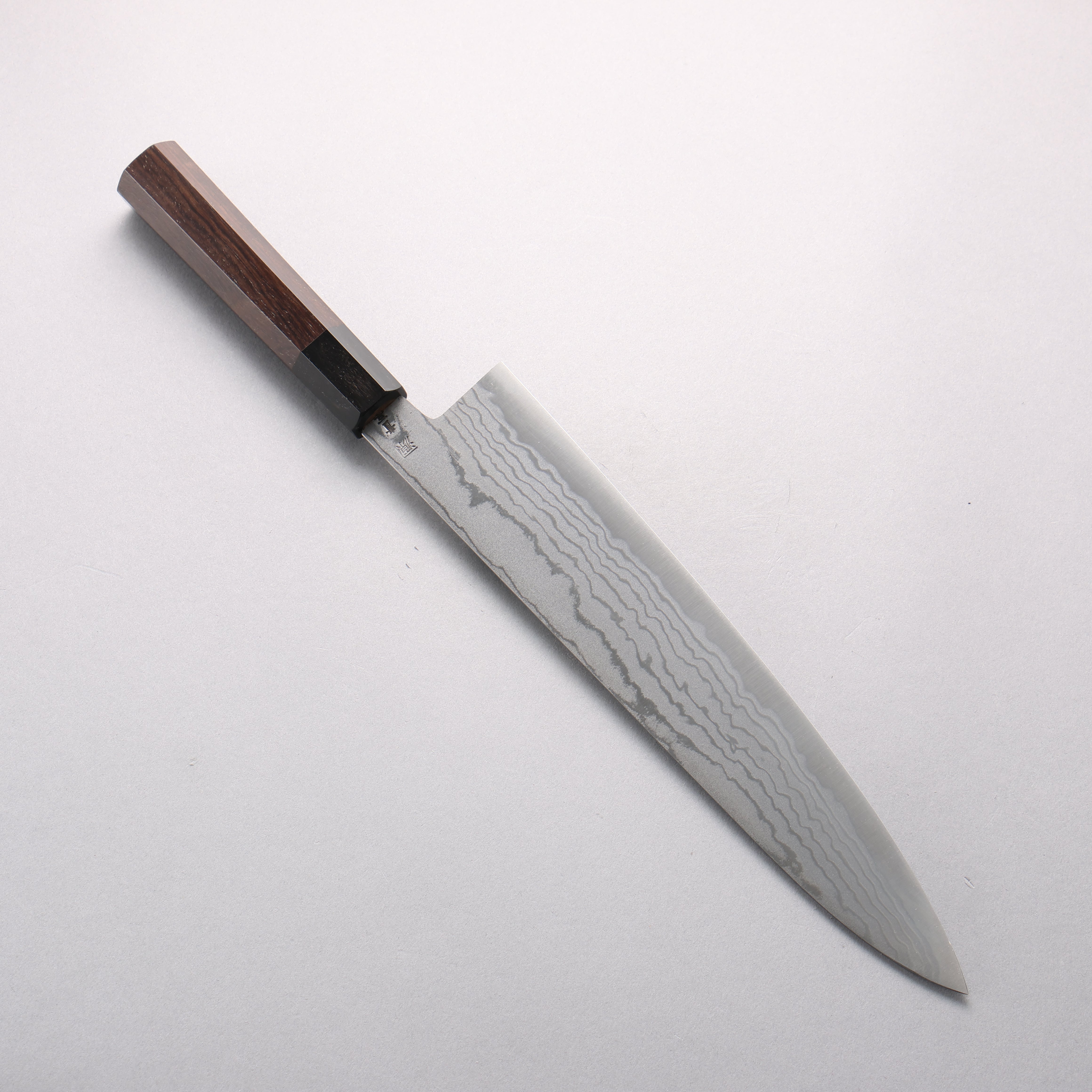 田中 誠貴 青鋼二號 大馬士革紋 牛刀 270mm 核桃木 握把 - 清助刃物