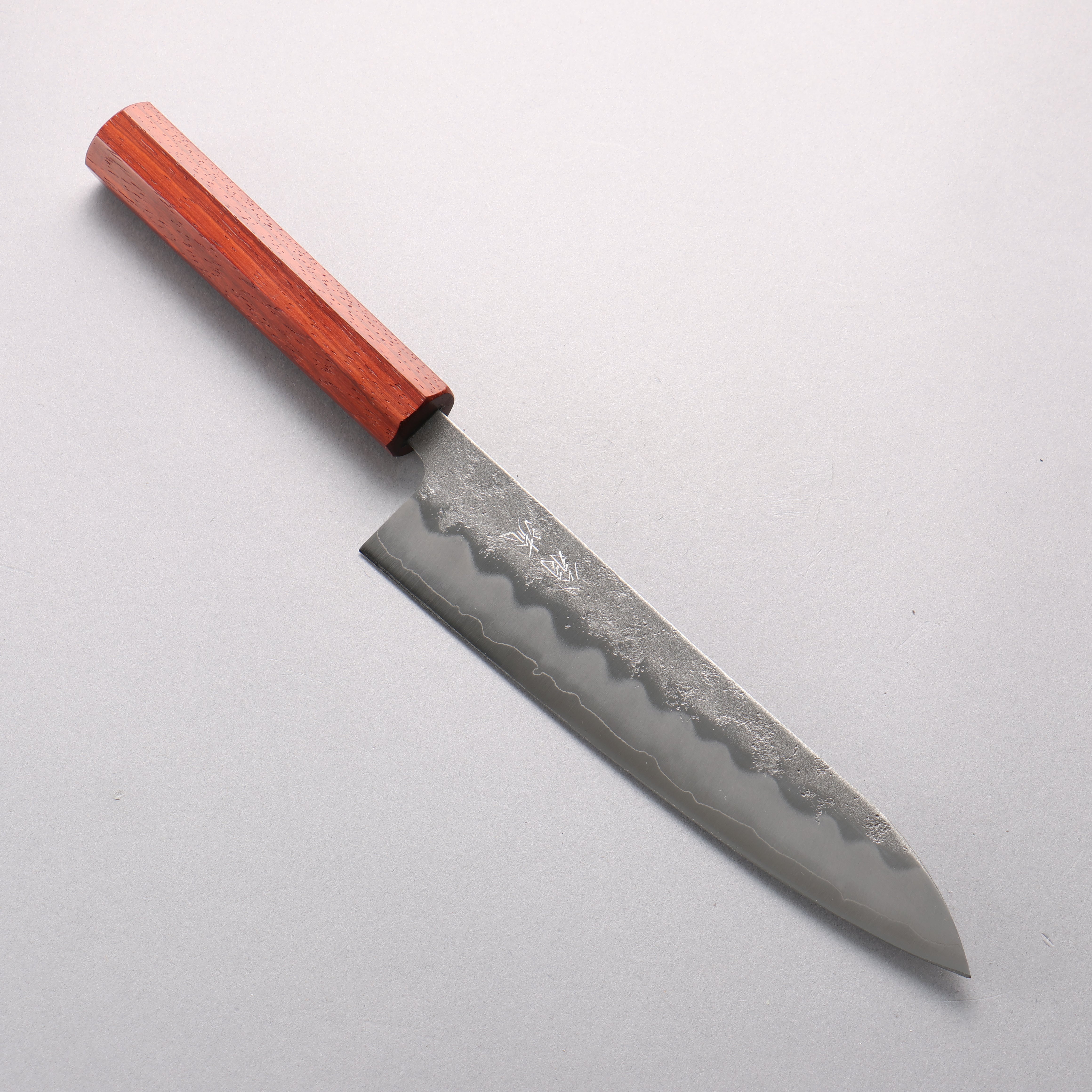 翁流 銀三鋼 梨地 牛刀 210mm 紅花梨木 握把 - 清助刃物