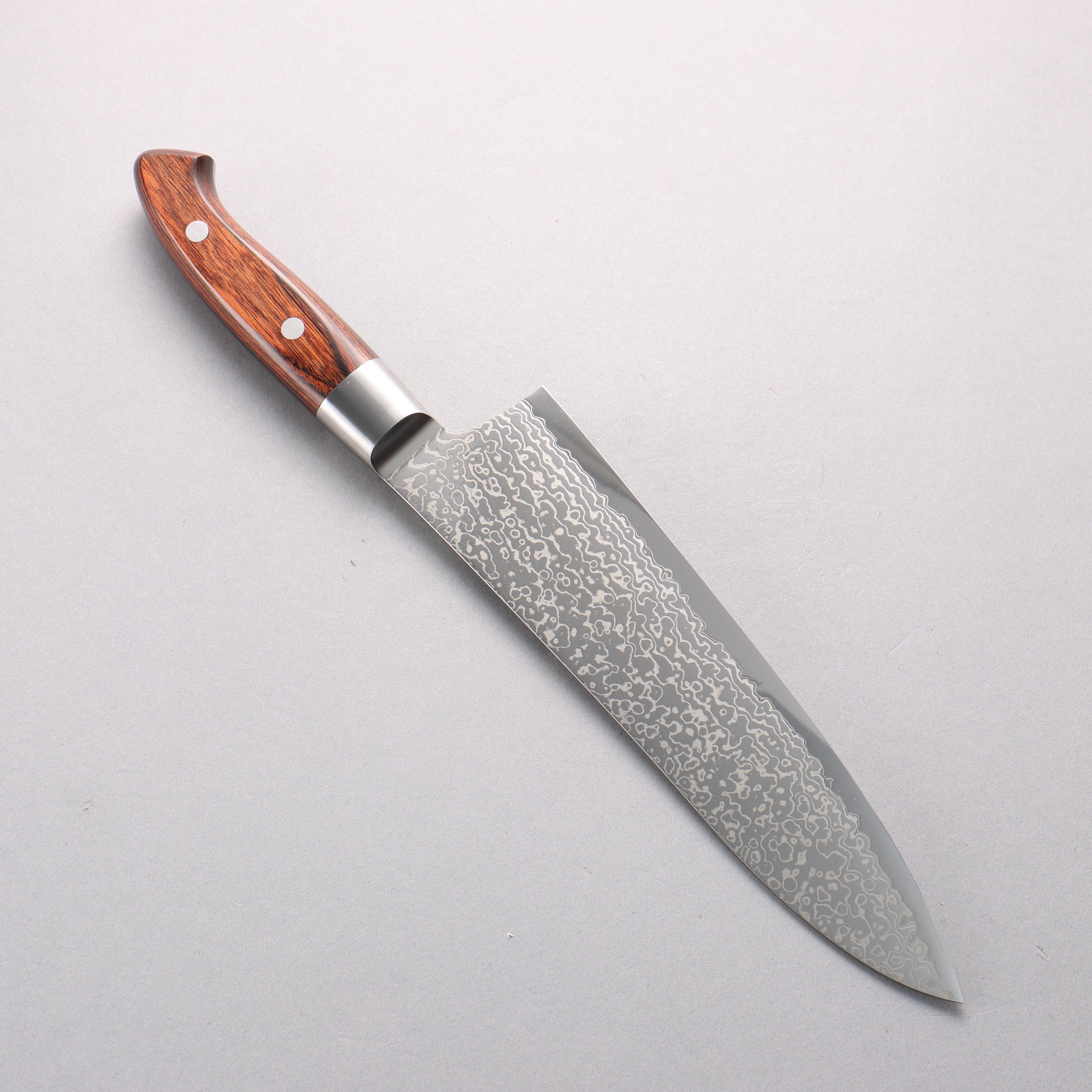 佳人 超級青鋼 大馬士革紋 牛刀 210mm 桃花心木 握把 - 清助刃物
