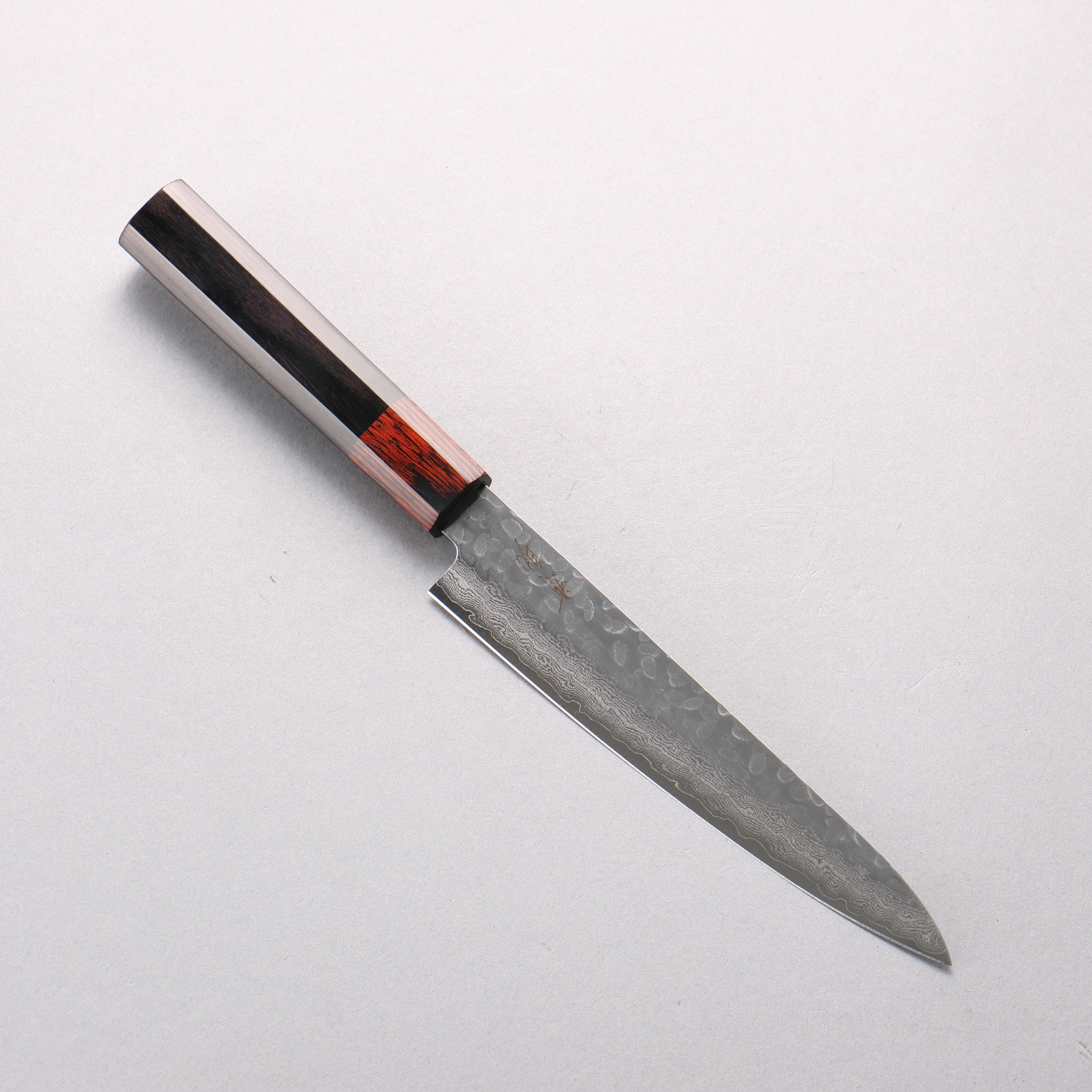 清助 VG10 33層 鎚目 大馬士革紋 多用途小刀 135mm 黑合成木 握把 - 清助刃物