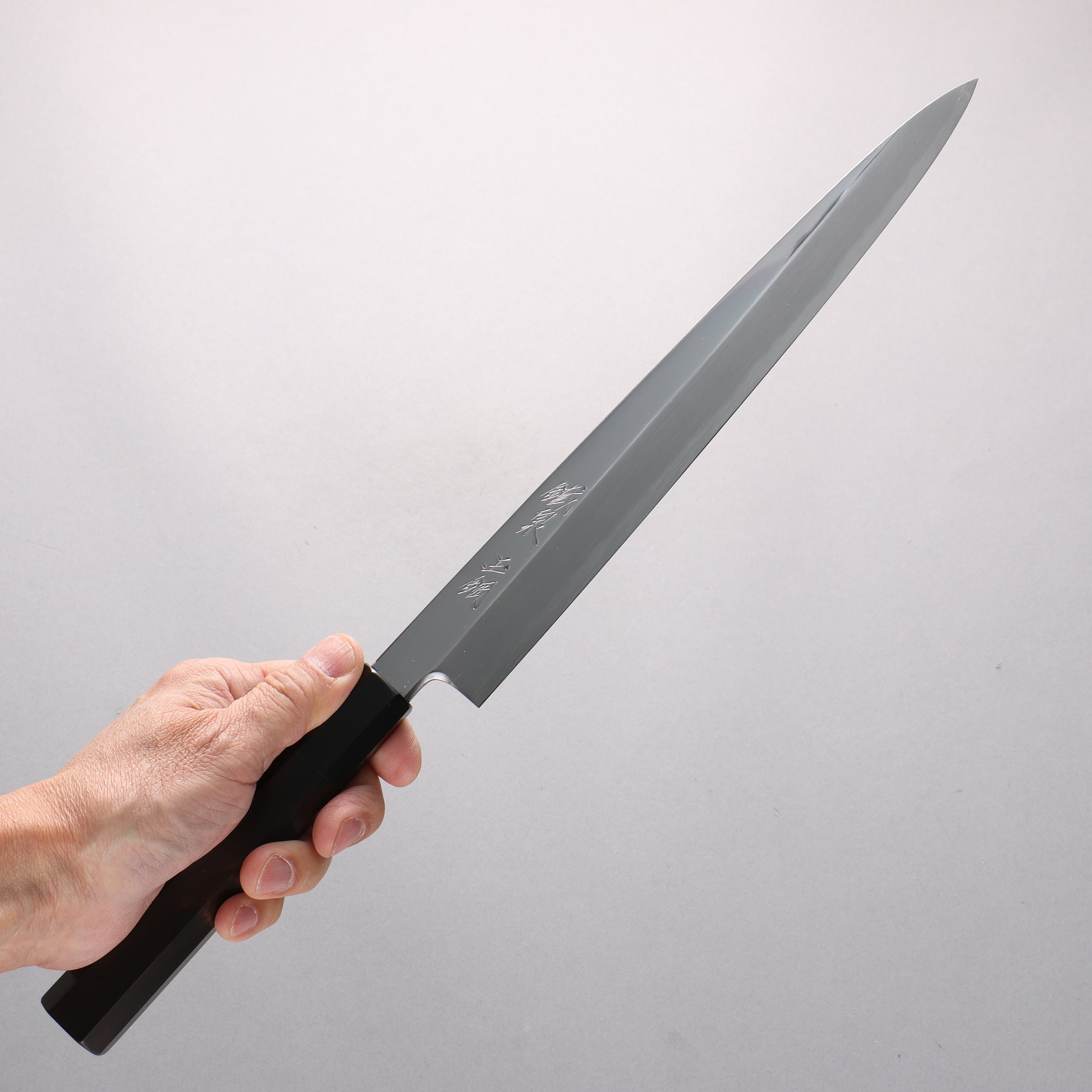 鐵泉 田中作 Tamahagane 鏡面處理 柳刃 270mm 黑檀 握把 附刀鞘 - 清助刃物