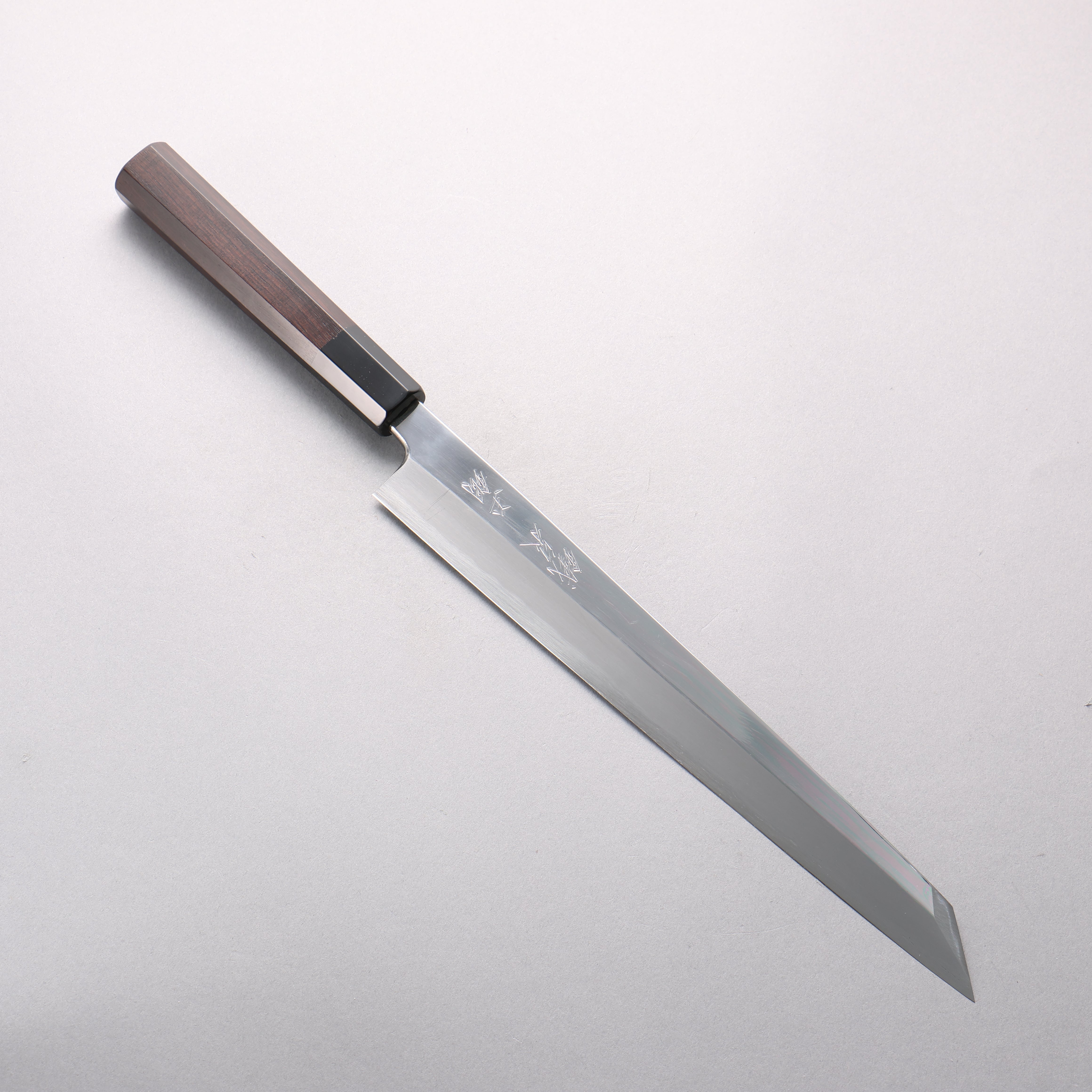 鐵泉 田中作 Tamahagane 鏡面處理 切付柳刃 270mm 黑檀 握把 附刀鞘 - 清助刃物
