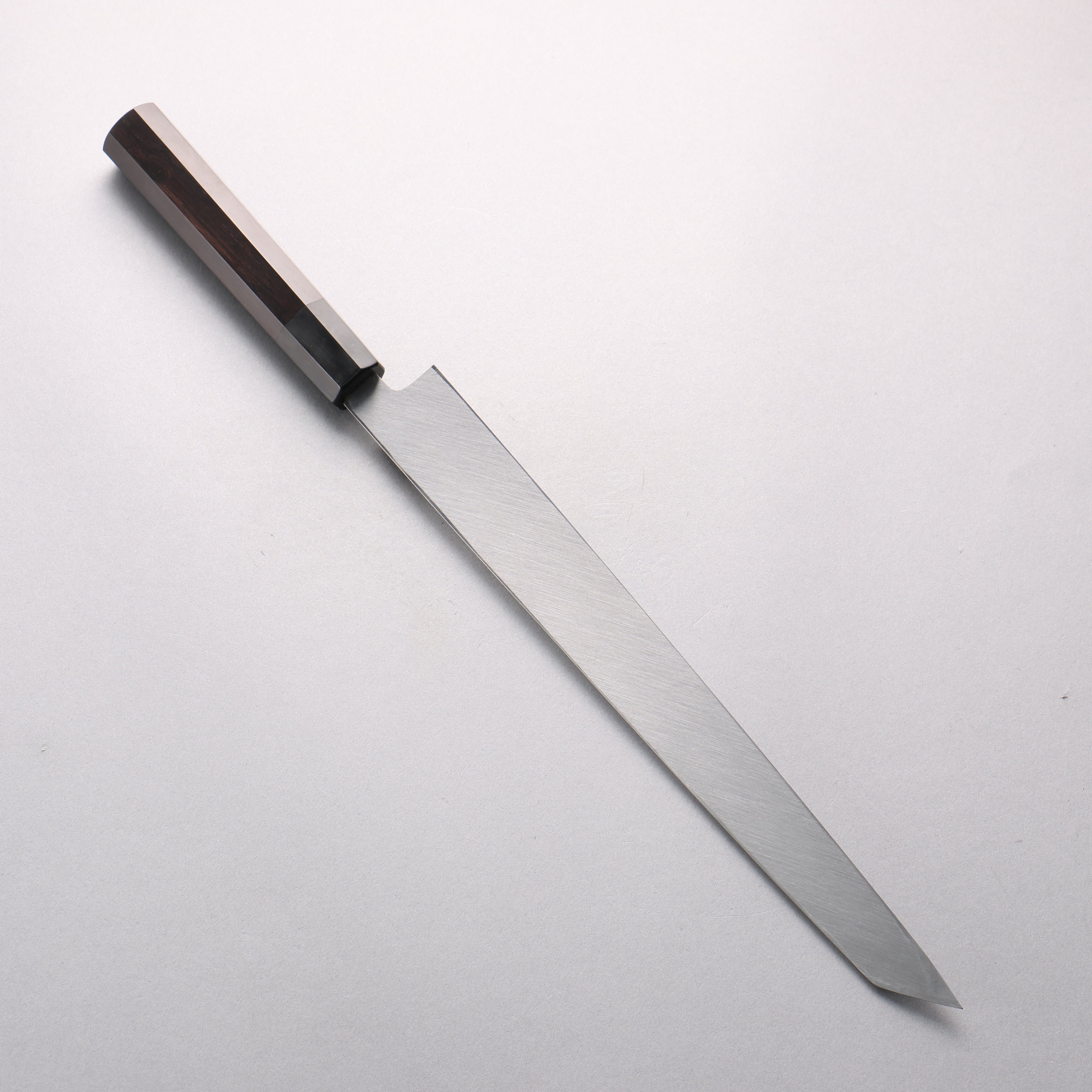 鐵泉 田中作 Tamahagane 鏡面處理 切付柳刃 300mm 黑檀 握把 附刀鞘 - 清助刃物