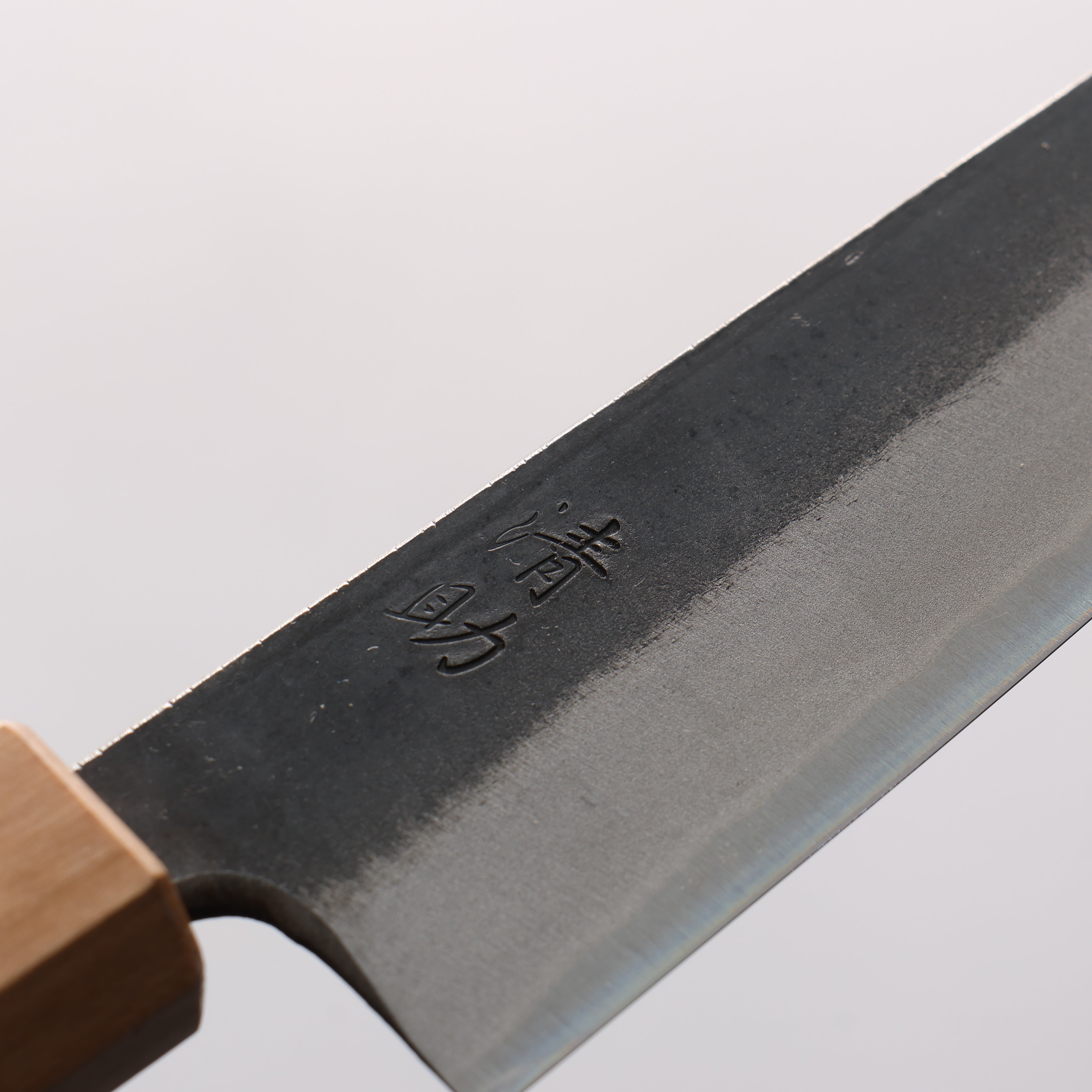 清助 青鋼二號 黑打 切付多用途小刀 120mm 燒栗木(口輪:櫻花木) 握把 - 清助刃物