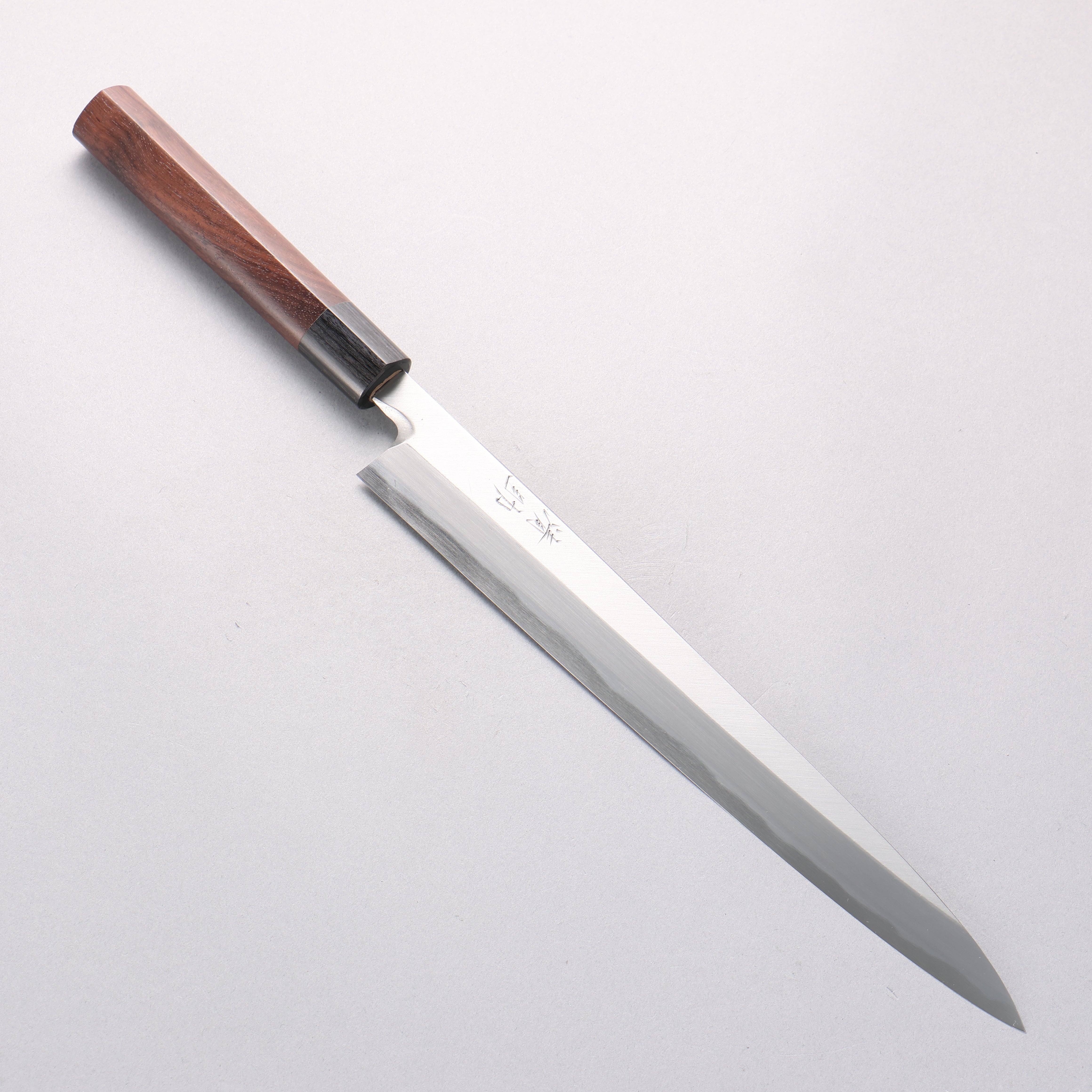 清助 青鋼 霞研 柳刃 270mm 紫檀木 握把 - 清助刃物