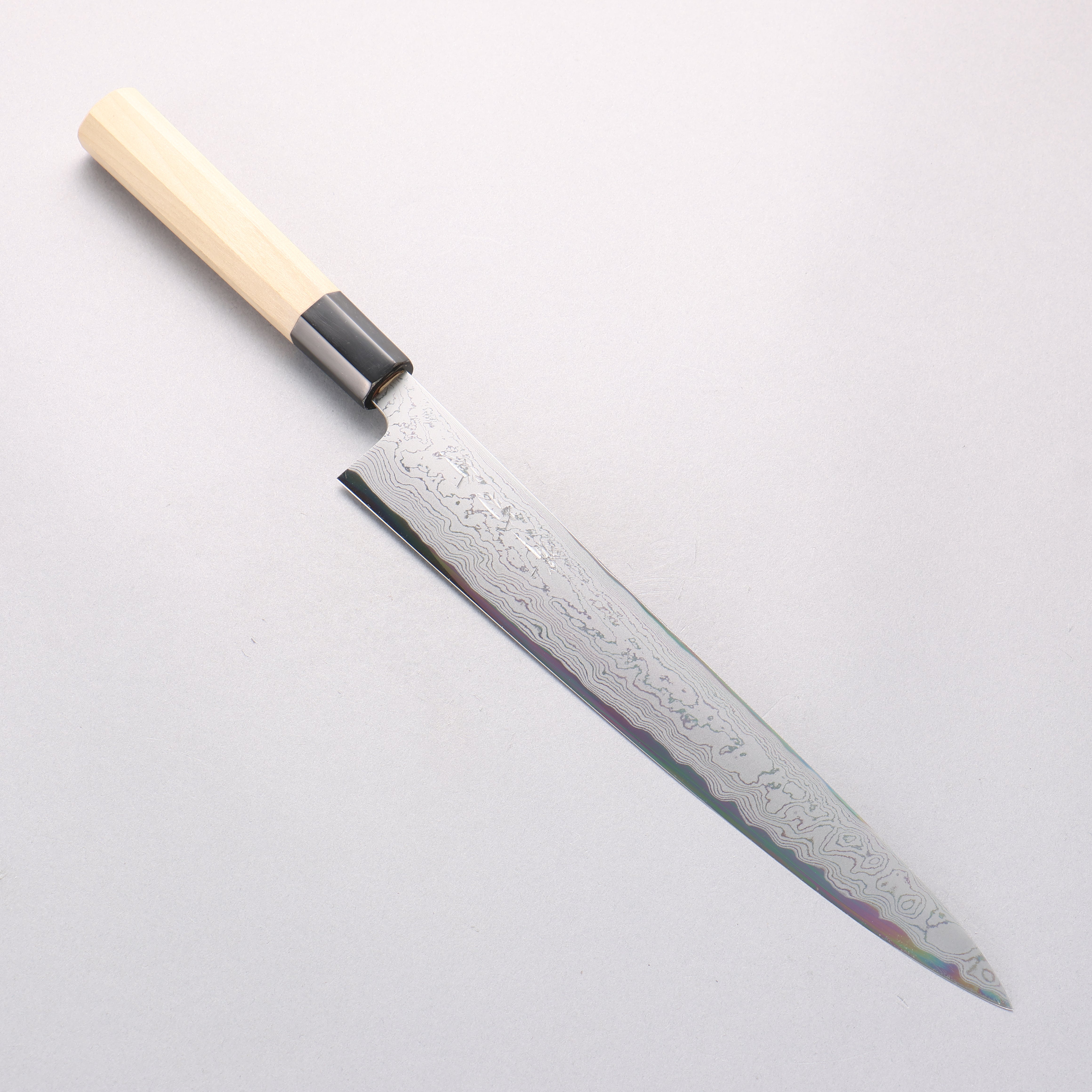堺 菊守 青鋼一號 大馬士革紋 筋引 270mm 木蘭握把 - 清助刃物